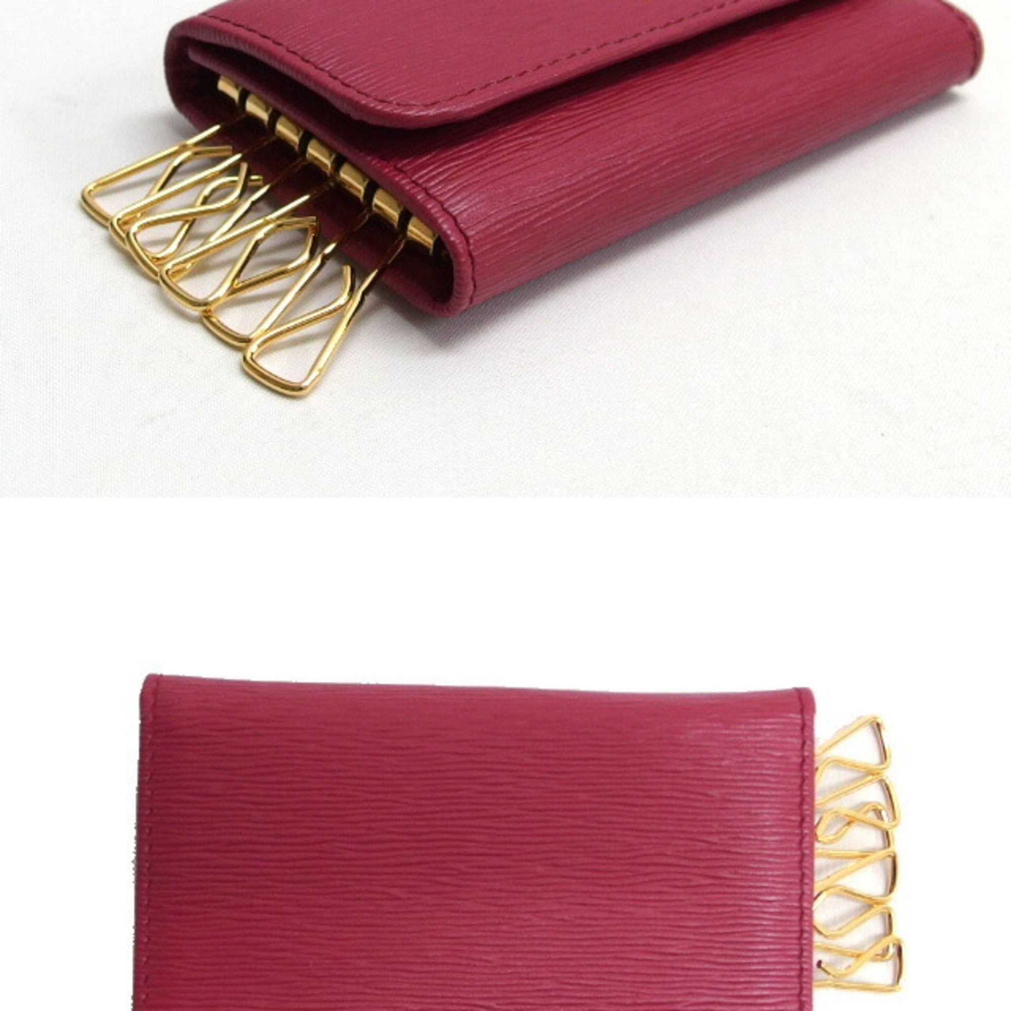 Prada Prada Vitello Move Metal Tri-fold 6-Key Case, Pink Size ONE SIZE - 4 Thumbnail