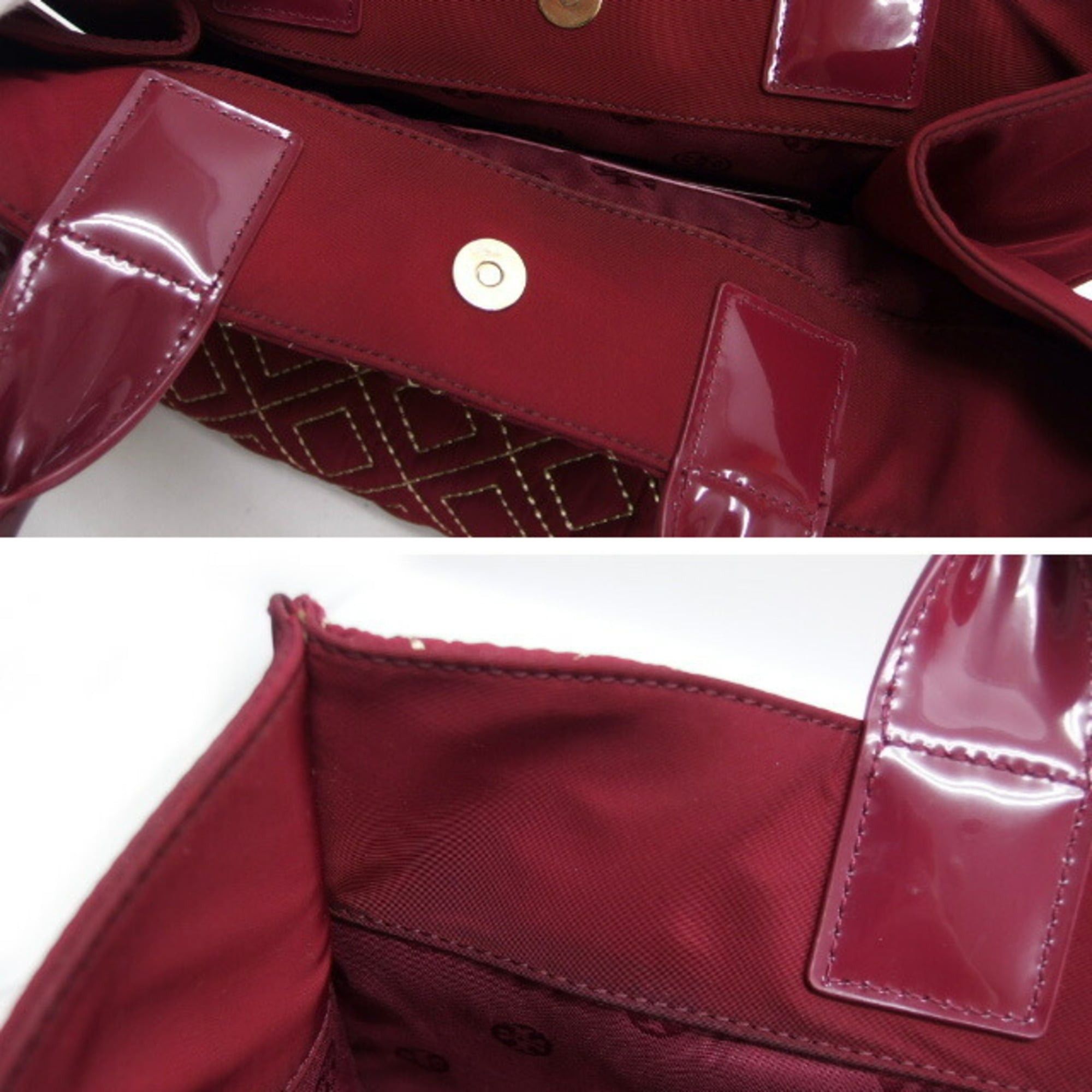 Tory Burch Tory Burch Ella quilted tote bag, Bordeaux (deep red) Size ONE SIZE - 7 Thumbnail