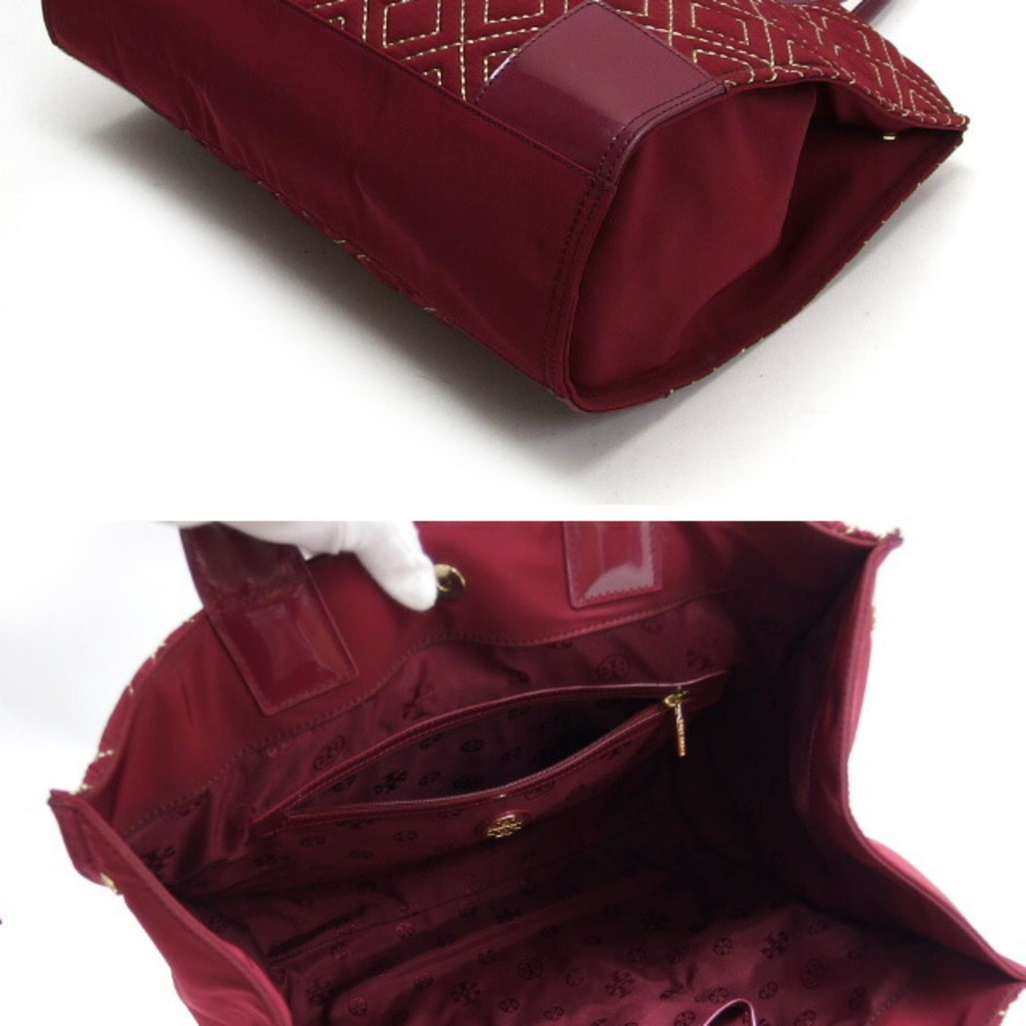 Tory Burch Tory Burch Ella quilted tote bag, Bordeaux (deep red) Size ONE SIZE - 4 Thumbnail