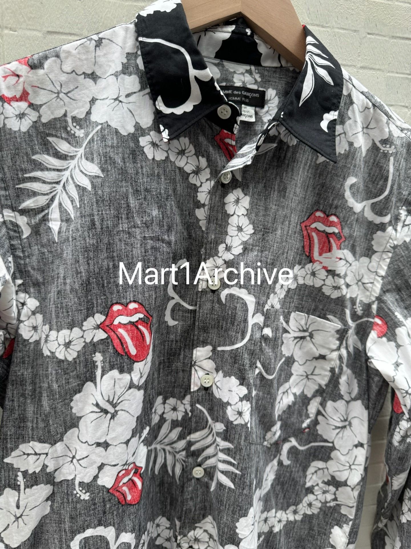 Comme des Garcons Comme des Garçons Homme Plus Rolling Stones Floral Shirt XS Size US XS / EU 42 / 0 - 4 Thumbnail