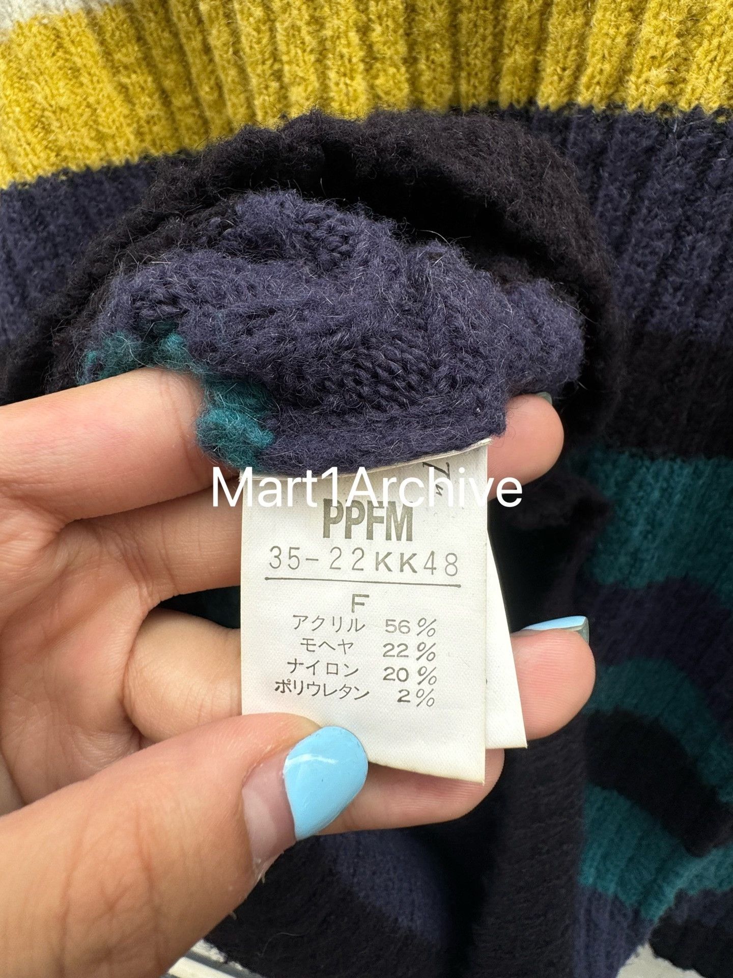 PPFM PPFM Striped V-Neck Sweater Size M Size US M / EU 48-50 / 2 - 6 Thumbnail