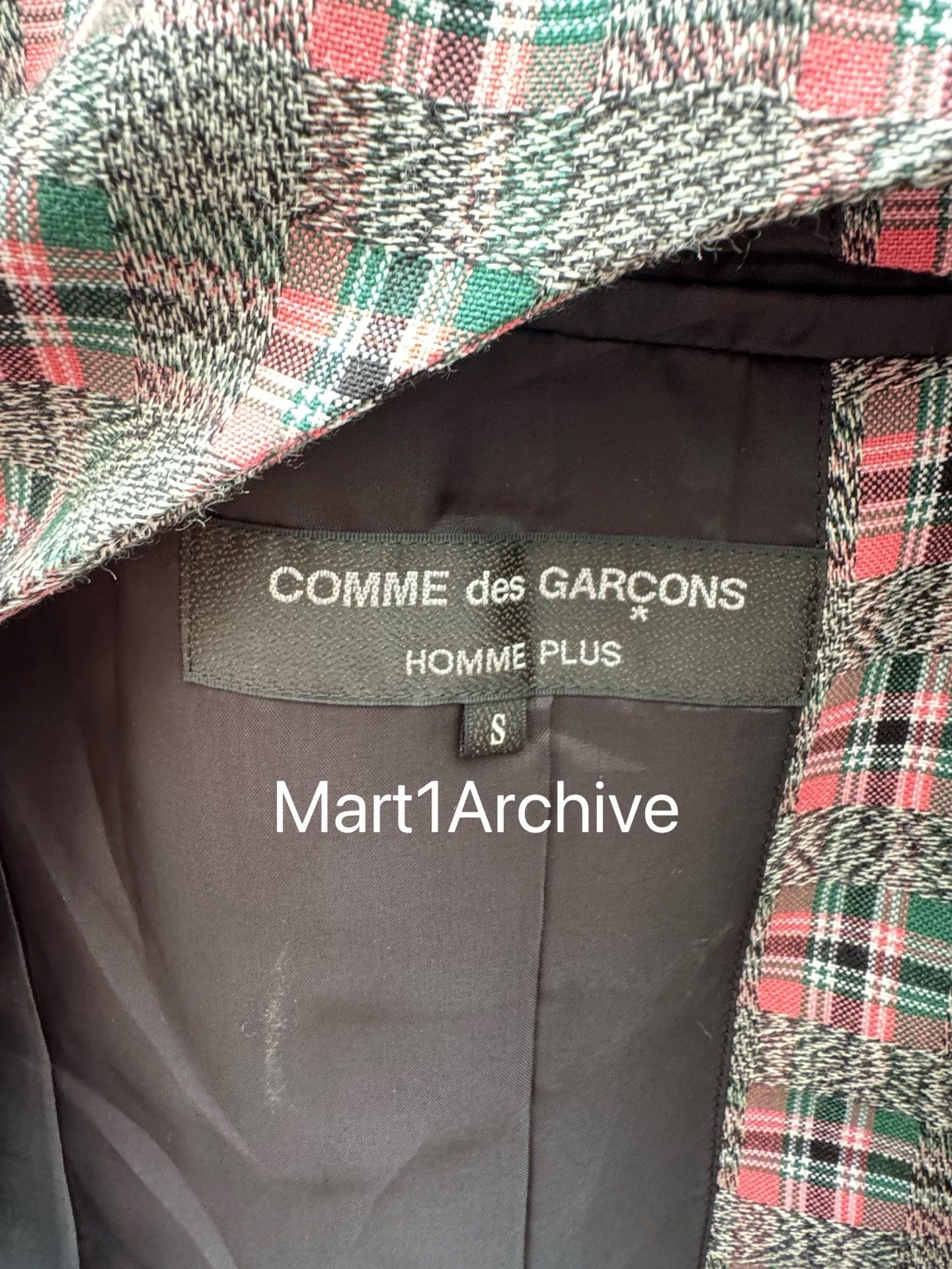 Comme des Garcons Comme des Garçons Homme Plus Plaid Wool Coat Size S Size US S / EU 44-46 / 1 - 6 Thumbnail