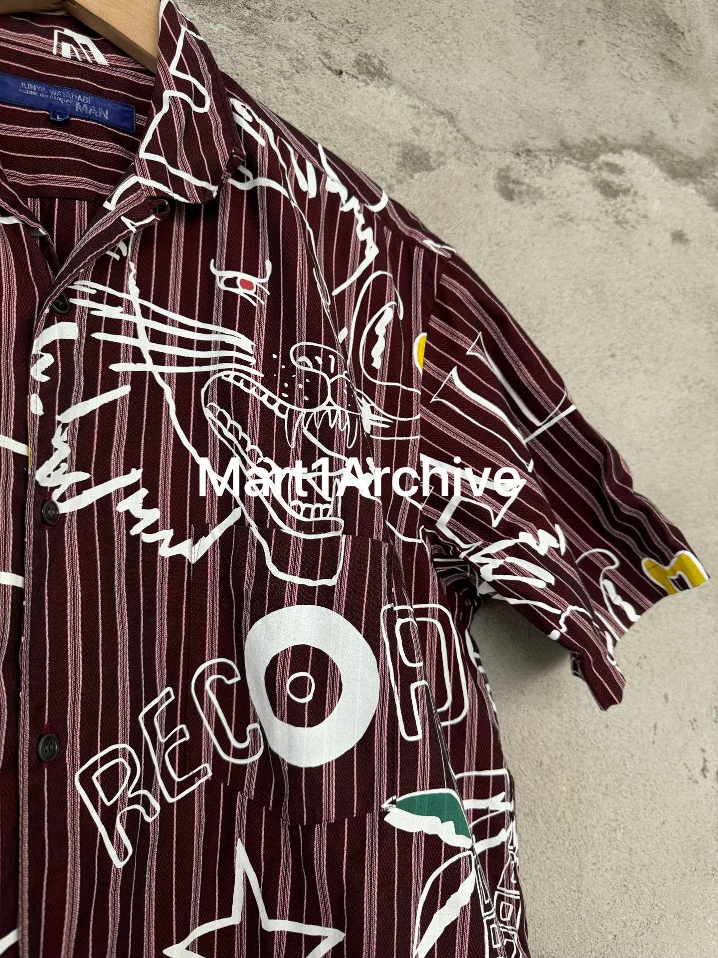 Junya Watanabe Junya Watanabe Graphic Print Button Up Shirt Size L Size US L / EU 52-54 / 3 - 4 Thumbnail