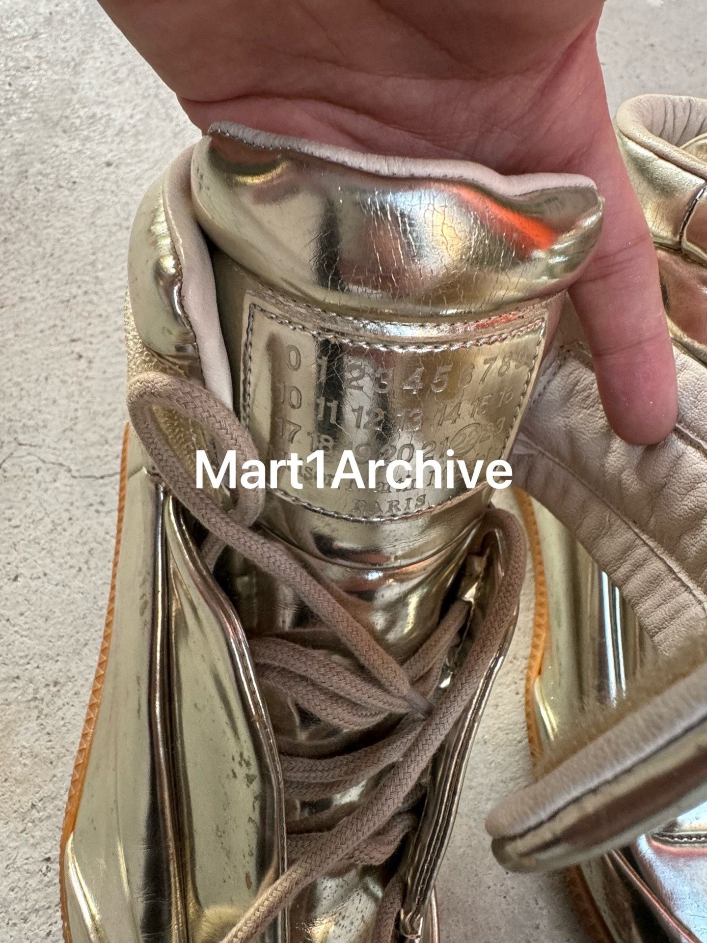 Maison Margiela Maison Margiela Metallic Hi-Top Sneakers Size 36 Size US 6 / IT 36 - 8 Thumbnail