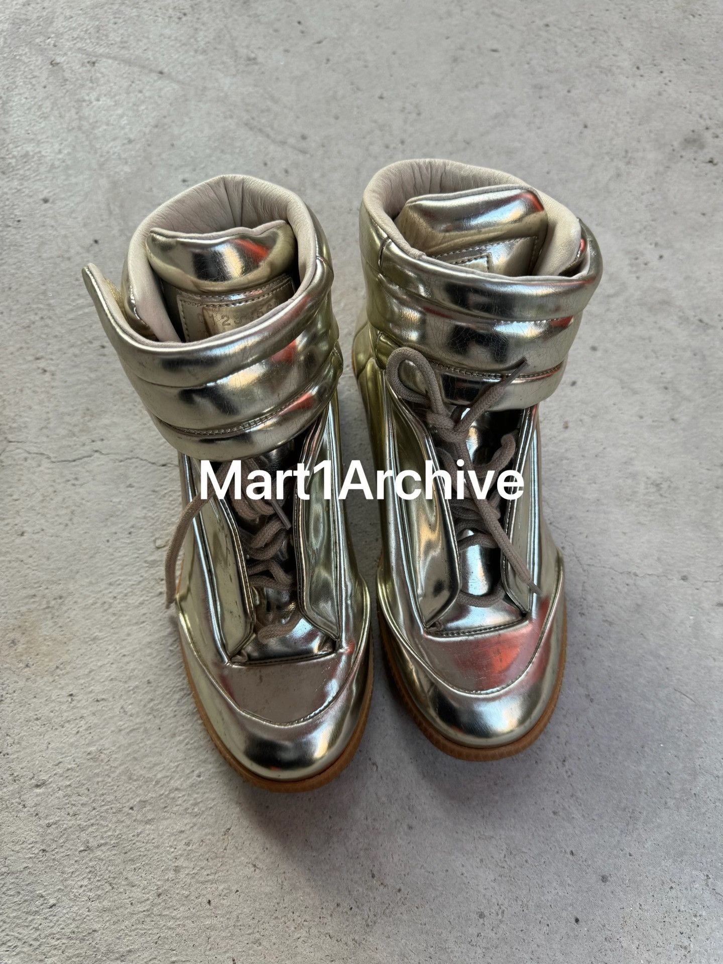 Maison Margiela Maison Margiela Metallic Hi-Top Sneakers Size 36 Size US 6 / IT 36 - 6 Thumbnail