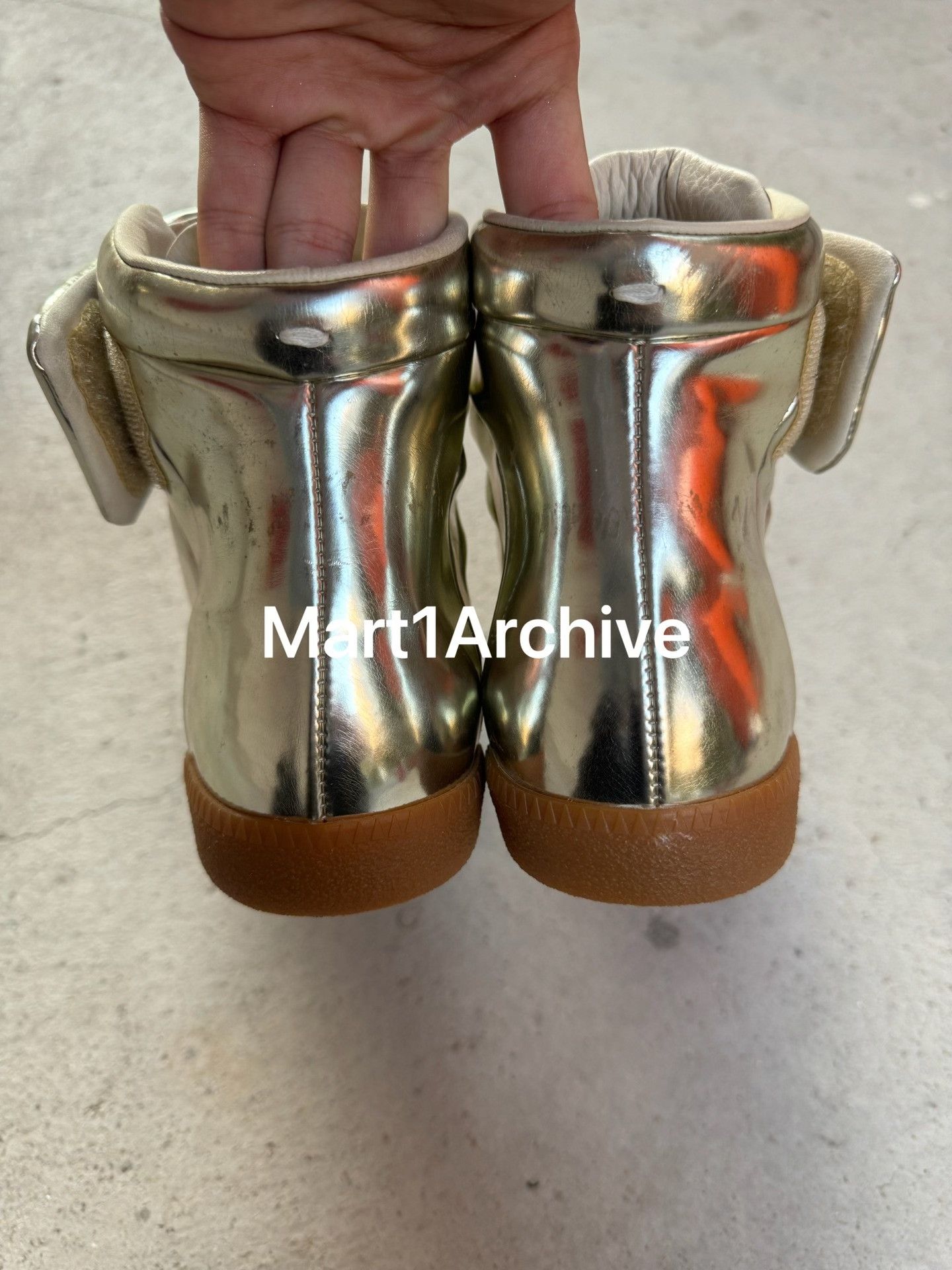 Maison Margiela Maison Margiela Metallic Hi-Top Sneakers Size 36 Size US 6 / IT 36 - 7 Thumbnail