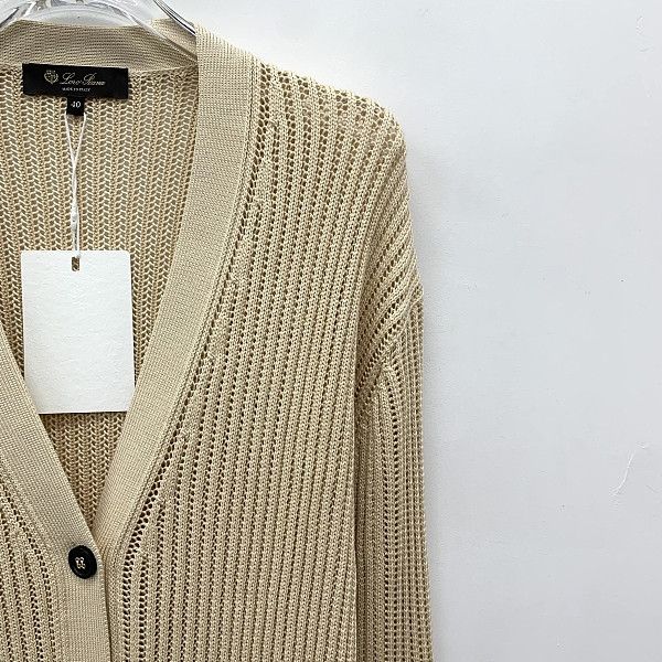 Loro Piana Loro Piana Silk Cotton V-Neck Cardigan Beige Size 40 Size S / US 4 / IT 40 - 5 Thumbnail