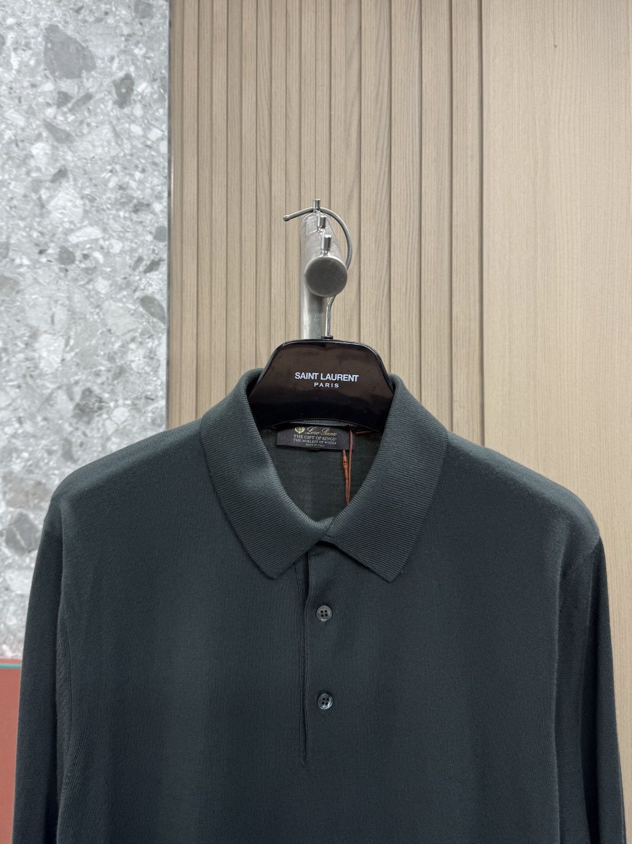 Loro Piana Loro Piana Virgin Wool Long Sleeve Polo Size M Size US M / EU 48-50 / 2 - 3 Thumbnail