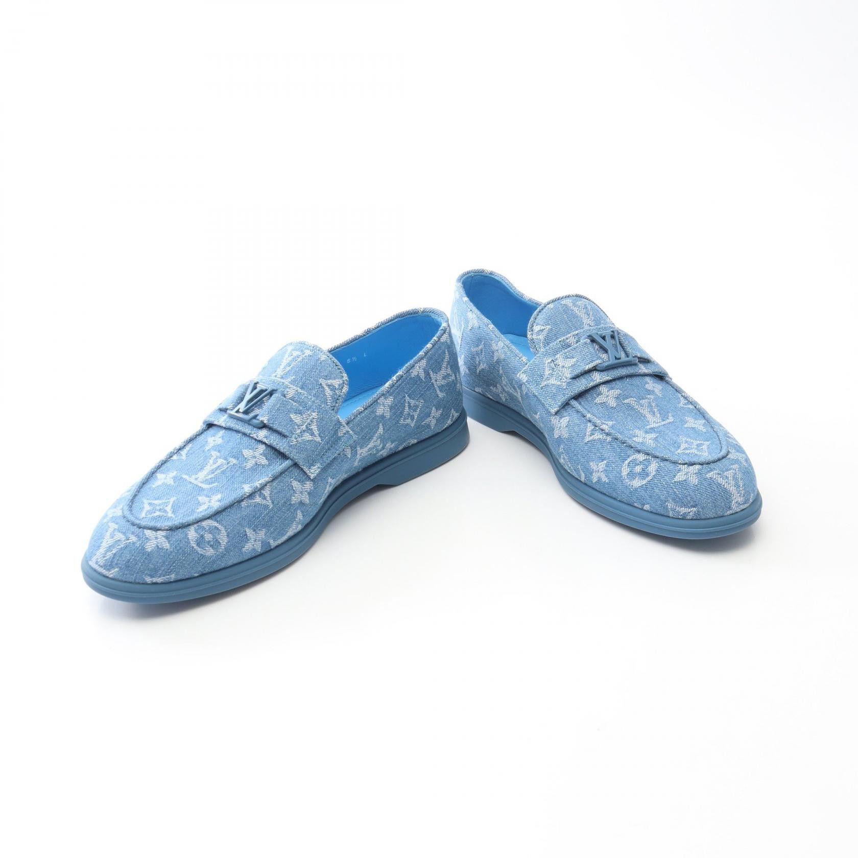 Louis Vuitton Louis Vuitton Louis Vuitton Estate Monogram Denim Loafers Textile Shoes DUTY FREE for USA Size ONE SIZE - 3 Thumbnail