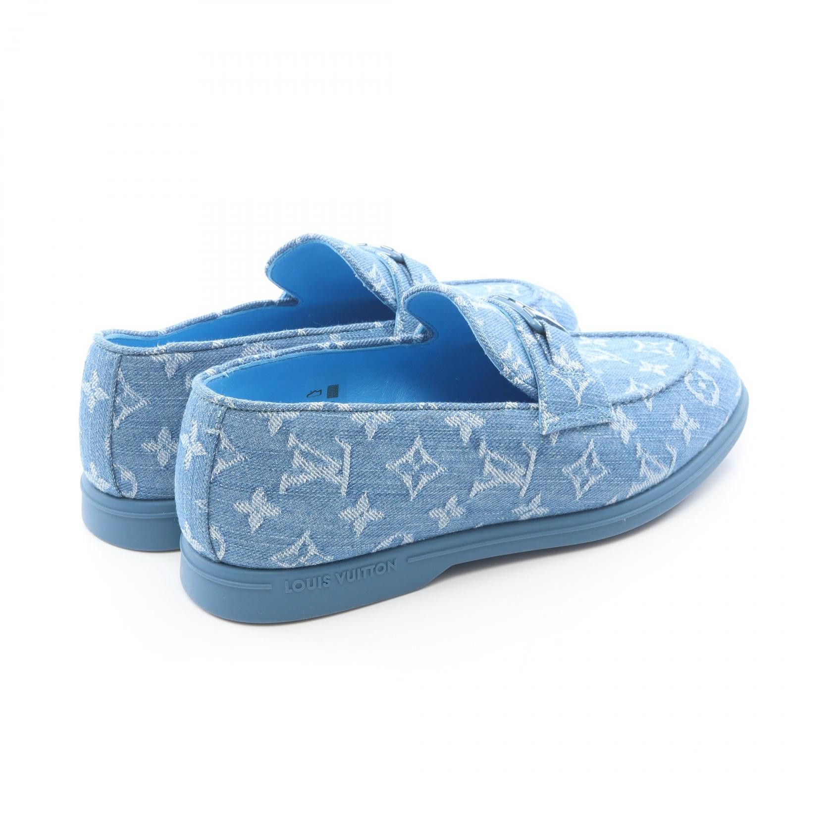 Louis Vuitton Louis Vuitton Louis Vuitton Estate Monogram Denim Loafers Textile Shoes DUTY FREE for USA Size ONE SIZE - 2 Thumbnail