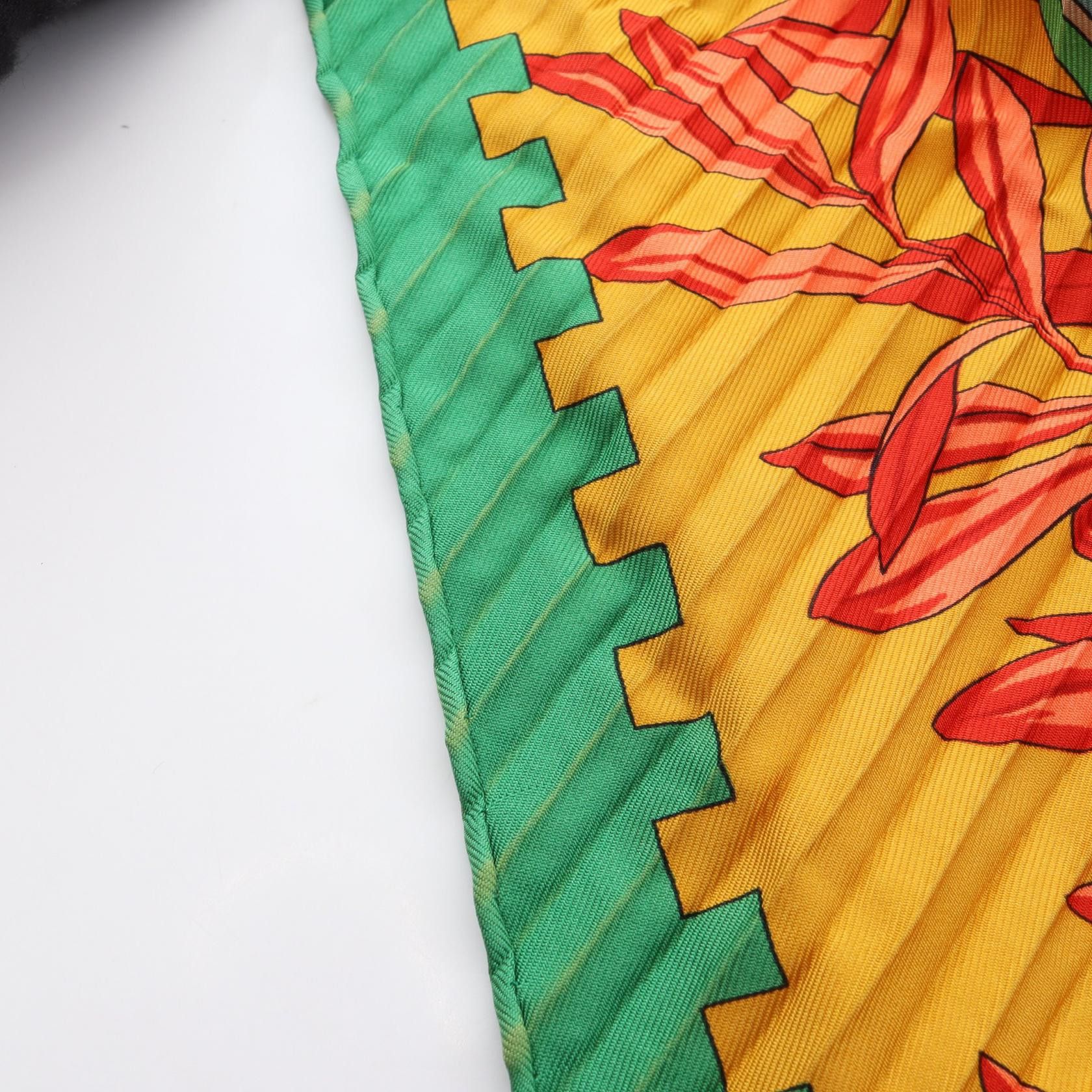 Hermes Hermes Hermes Carre Plisse MUSIQUE DES DIEUX Silk Scarf Textile Scarf DUTY FREE for USA Size ONE SIZE - 5 Thumbnail