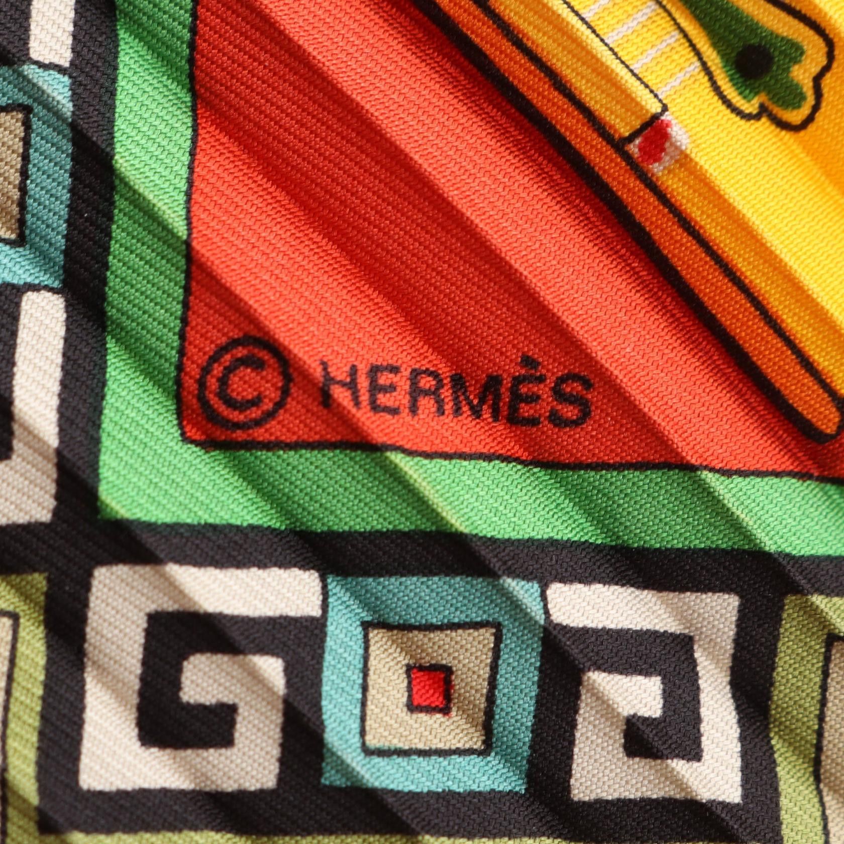 Hermes Hermes Hermes Carre Plisse MUSIQUE DES DIEUX Silk Scarf Textile Scarf DUTY FREE for USA Size ONE SIZE - 2 Thumbnail