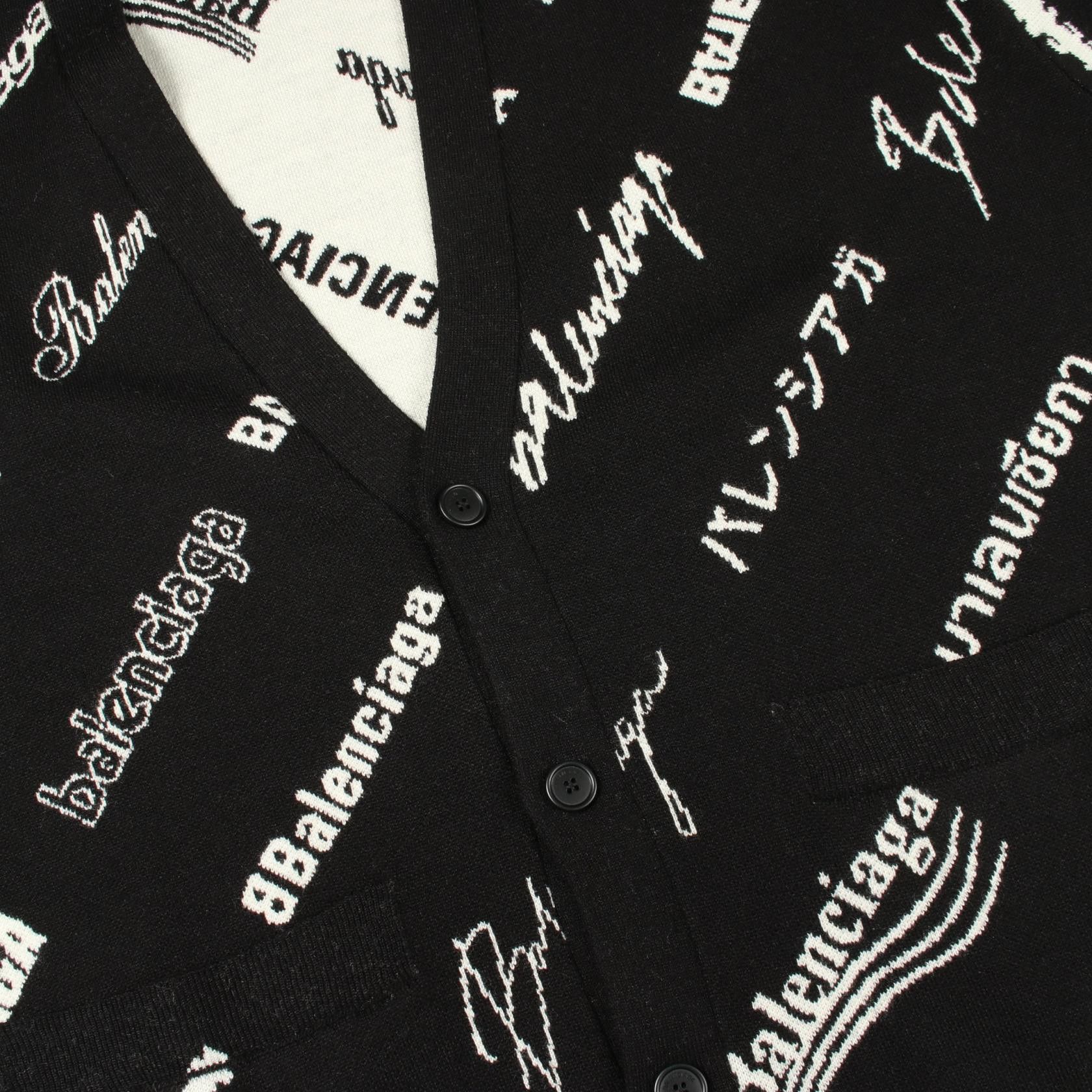 Balenciaga Balenciaga Balenciaga logo wool cardigan Textile Tops 724852 DUTY FREE for USA Size ONE SIZE - 6 Thumbnail
