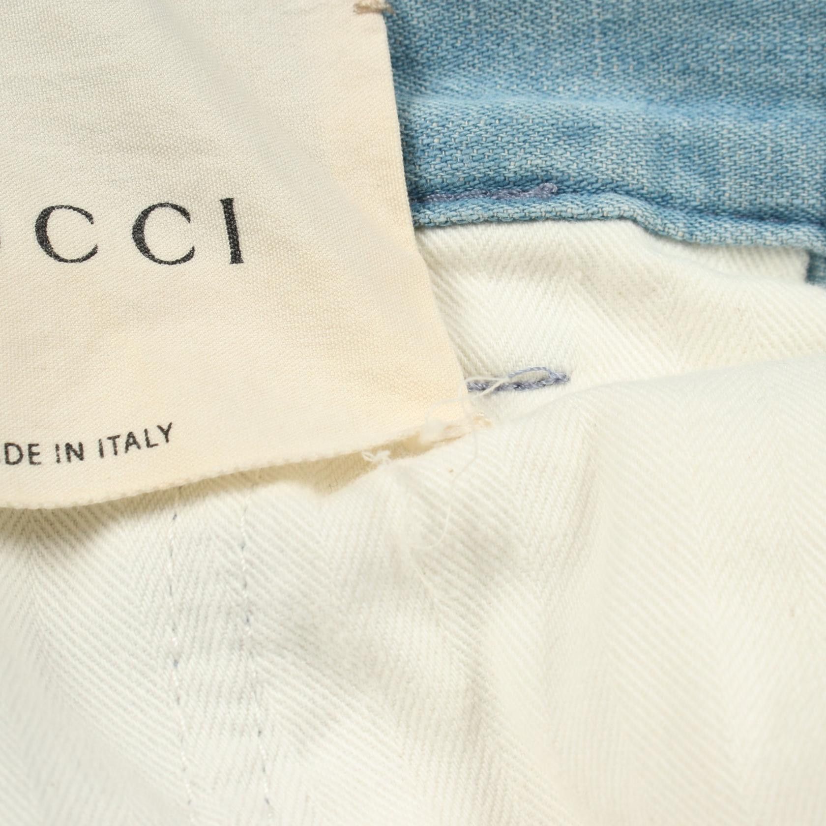 Gucci Gucci Gucci Embroidered Denim Pants Textile Bottoms DUTY FREE for USA Size ONE SIZE - 9 Thumbnail