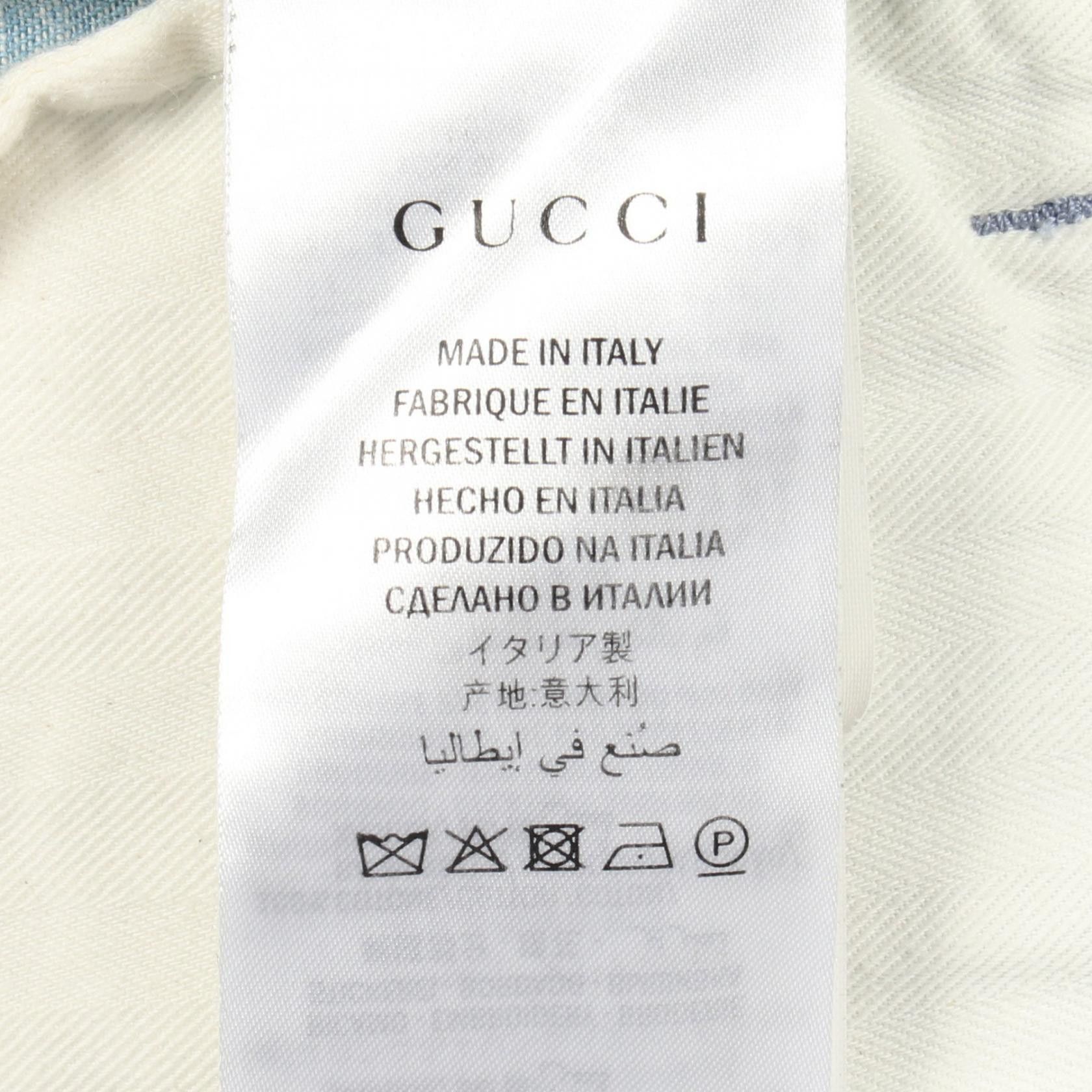 Gucci Gucci Gucci Embroidered Denim Pants Textile Bottoms DUTY FREE for USA Size ONE SIZE - 5 Thumbnail