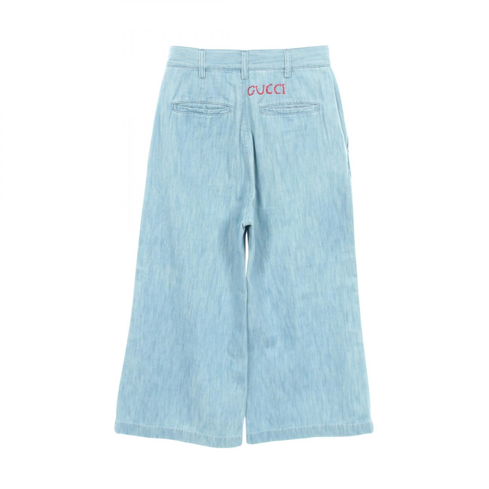 Gucci Gucci Gucci Embroidered Denim Pants Textile Bottoms DUTY FREE for USA Size ONE SIZE - 2 Thumbnail