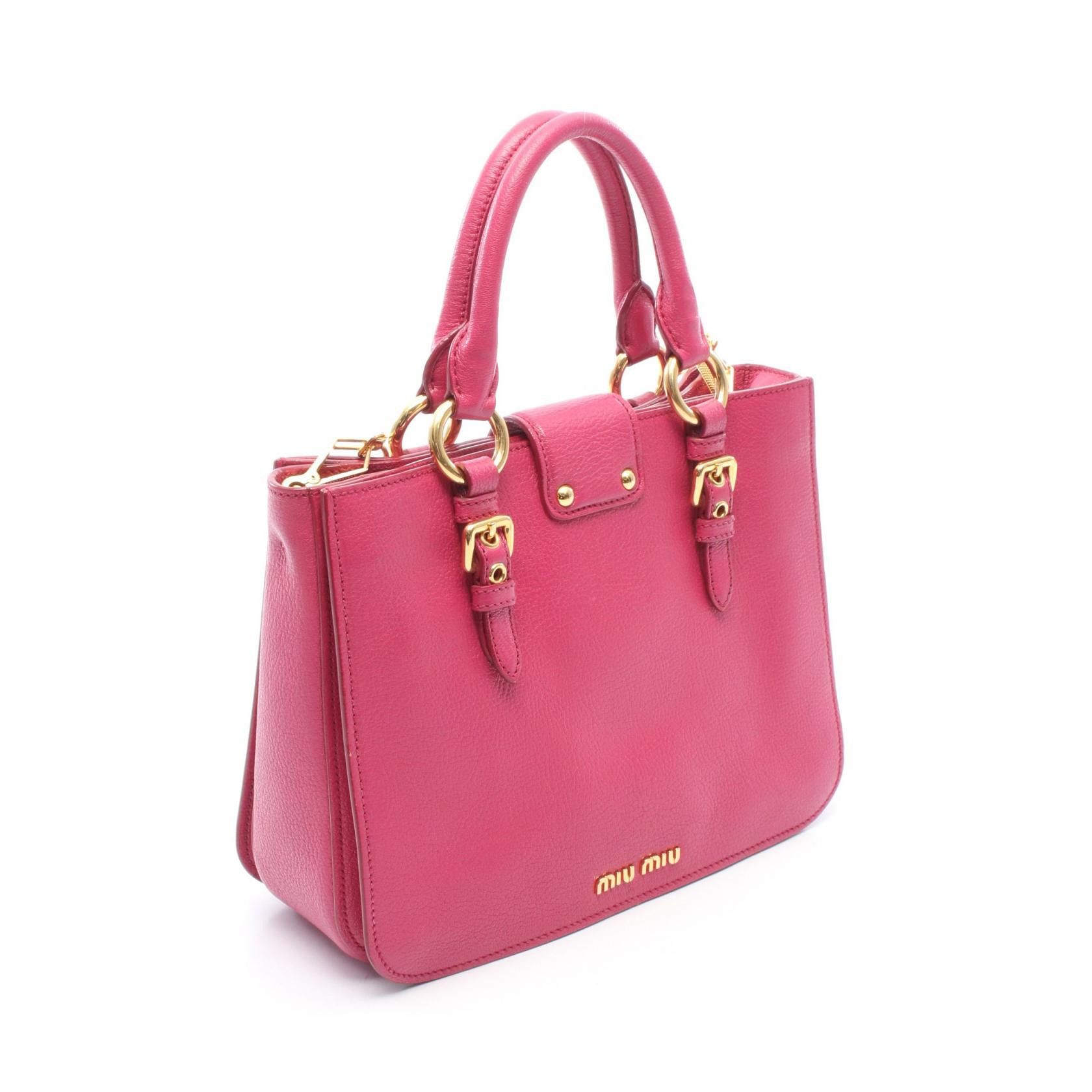 Miu Miu Miu Miu Miu Miu Madras 2way handbag Leather Handbag DUTY FREE for USA Size ONE SIZE - 2 Thumbnail