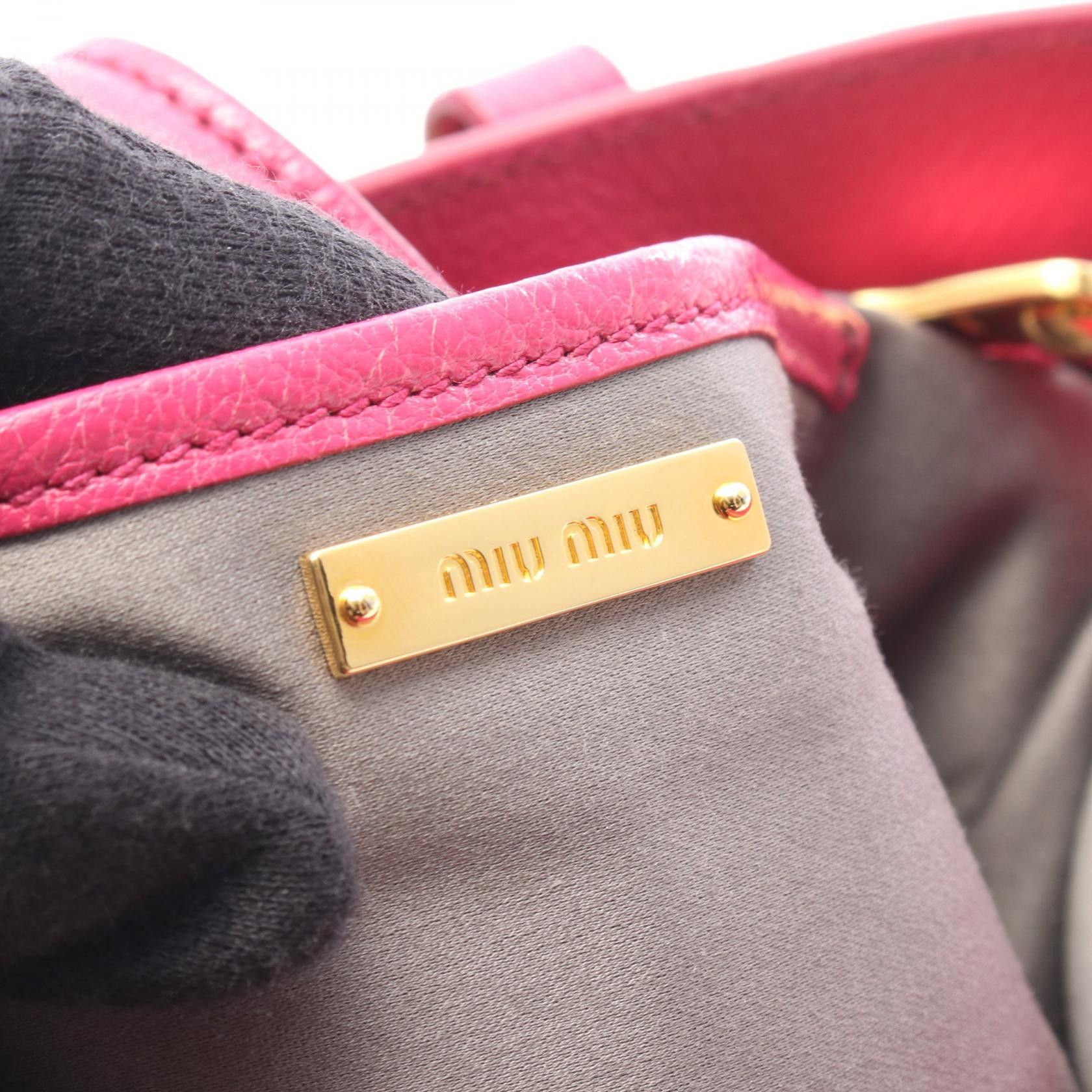 Miu Miu Miu Miu Miu Miu Madras 2way handbag Leather Handbag DUTY FREE for USA Size ONE SIZE - 4 Thumbnail