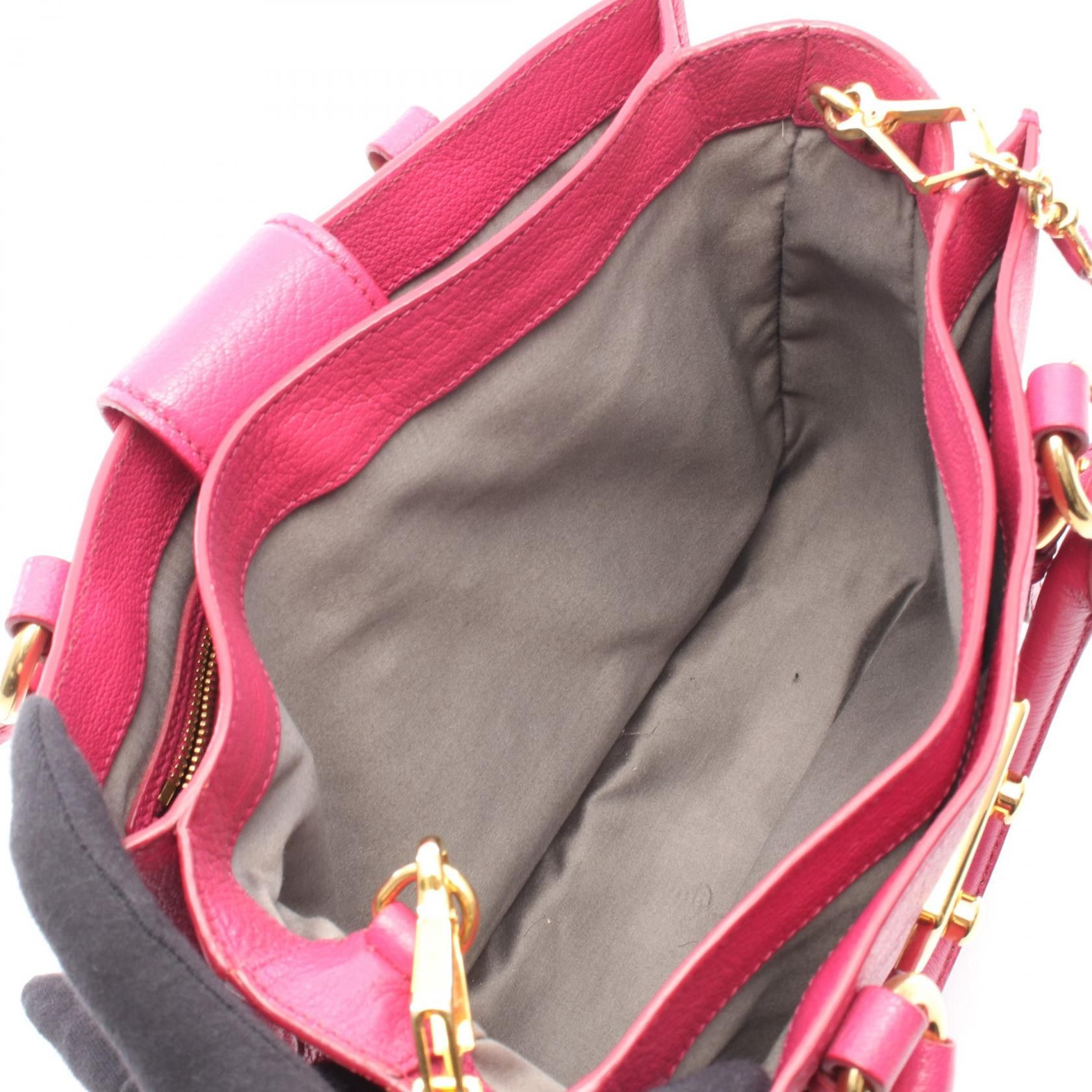 Miu Miu Miu Miu Miu Miu Madras 2way handbag Leather Handbag DUTY FREE for USA Size ONE SIZE - 3 Thumbnail
