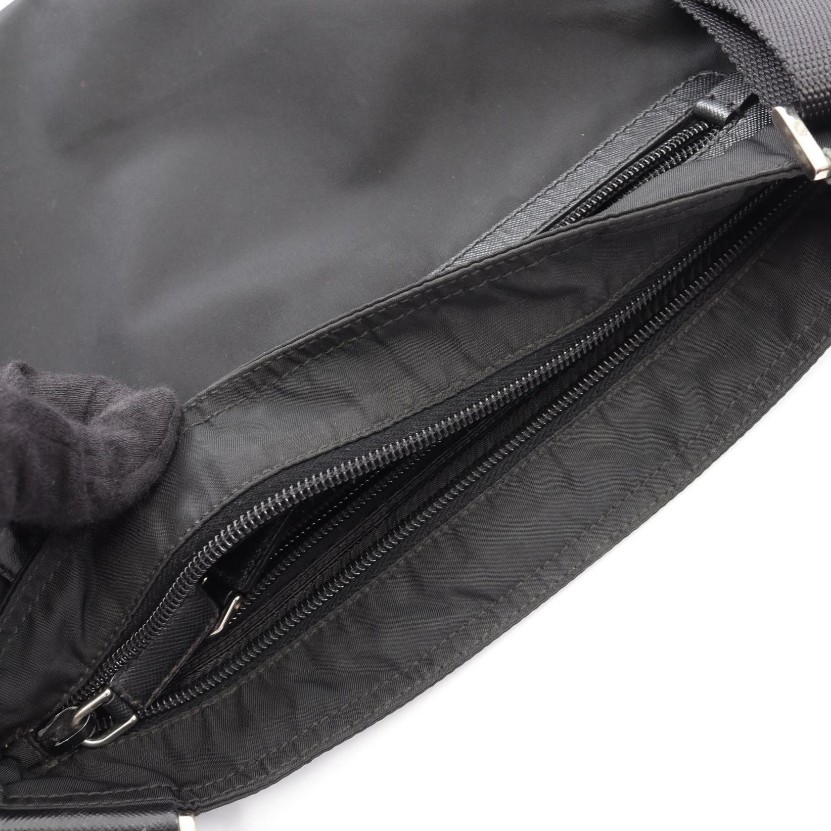 Prada Prada Prada Triangle Logo Nylon Saffiano Leather Shoulder Bag Textile Shoulder Bag DUTY FREE for USA Size ONE SIZE - 8 Thumbnail