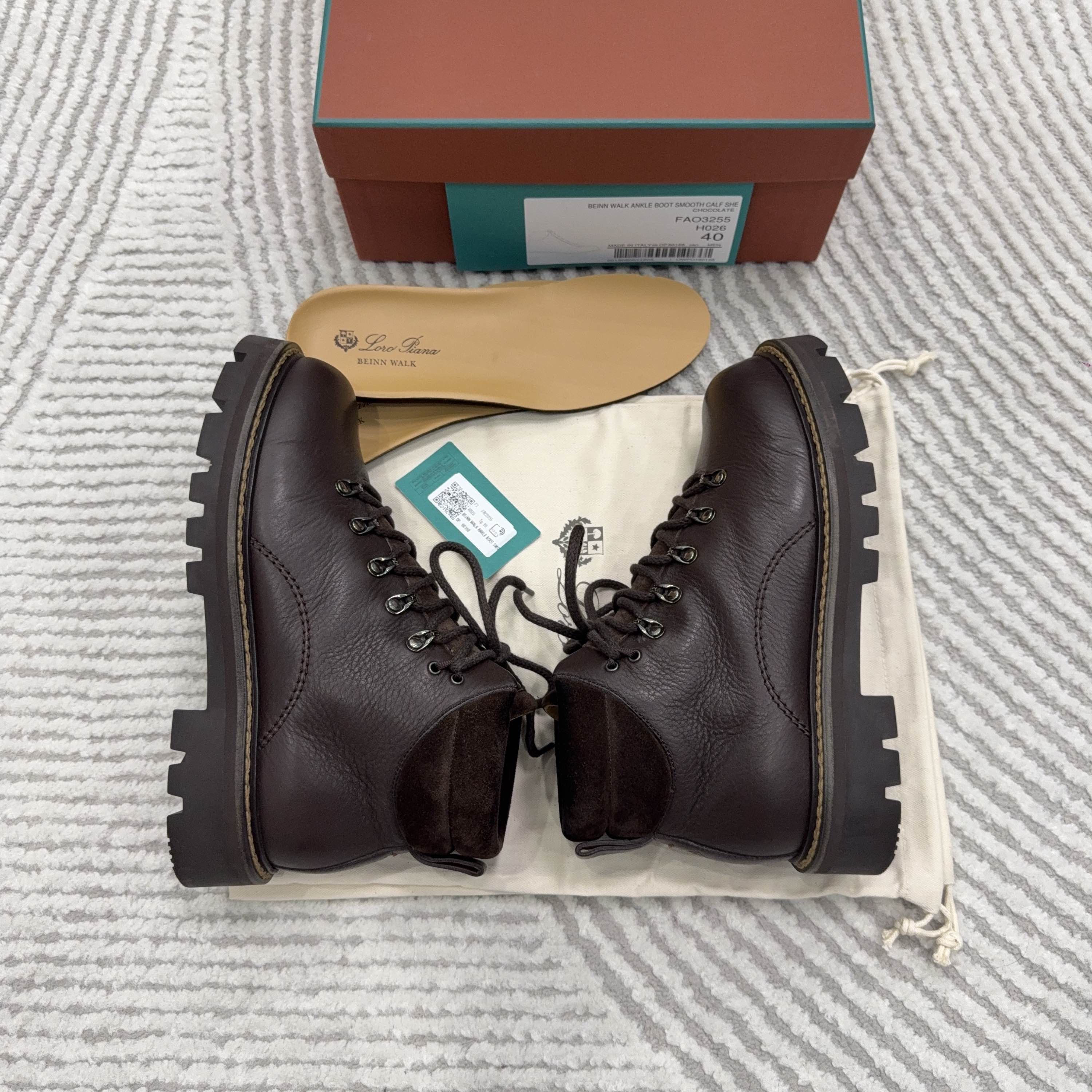 Loro Piana Loro Piana Beinn Walk Leather Ankle Boots Size US 7 / EU 40 Size US 7 / EU 40 - 8 Thumbnail