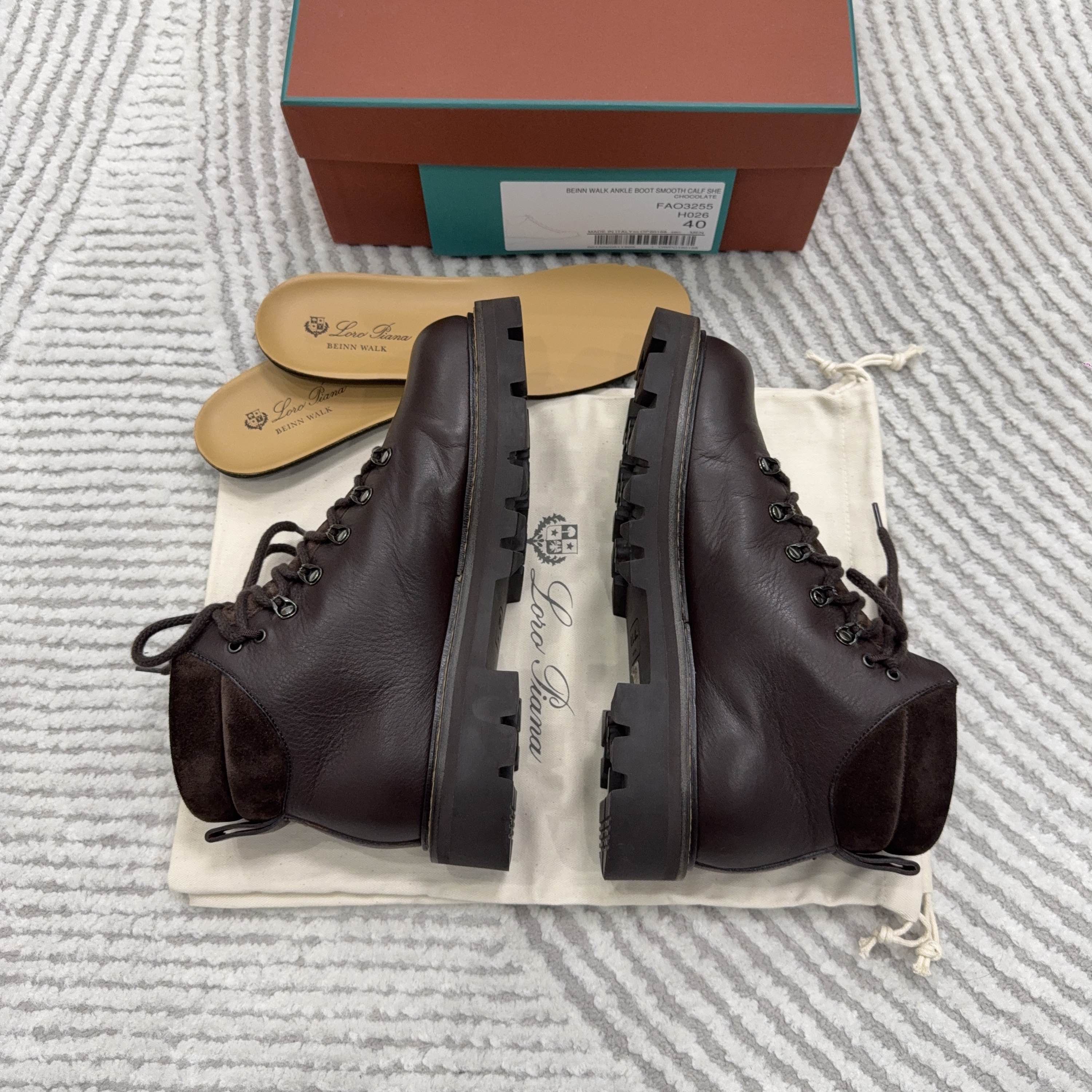 Loro Piana Loro Piana Beinn Walk Leather Ankle Boots Size US 7 / EU 40 Size US 7 / EU 40 - 9 Thumbnail