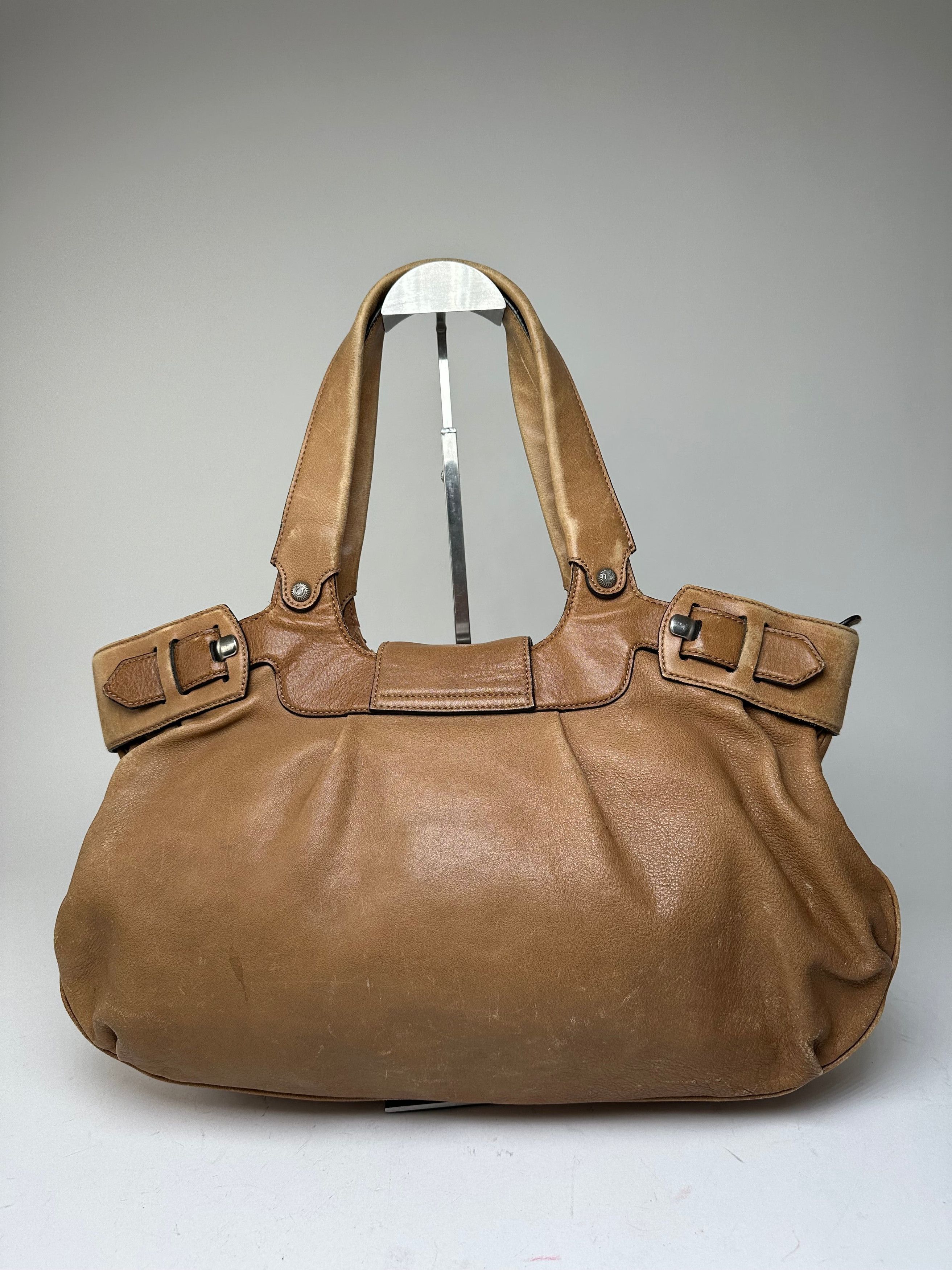 Salvatore Ferragamo Vintage Gancini Shoulder Bag Canvas Tan Size ONE SIZE - 2 Thumbnail