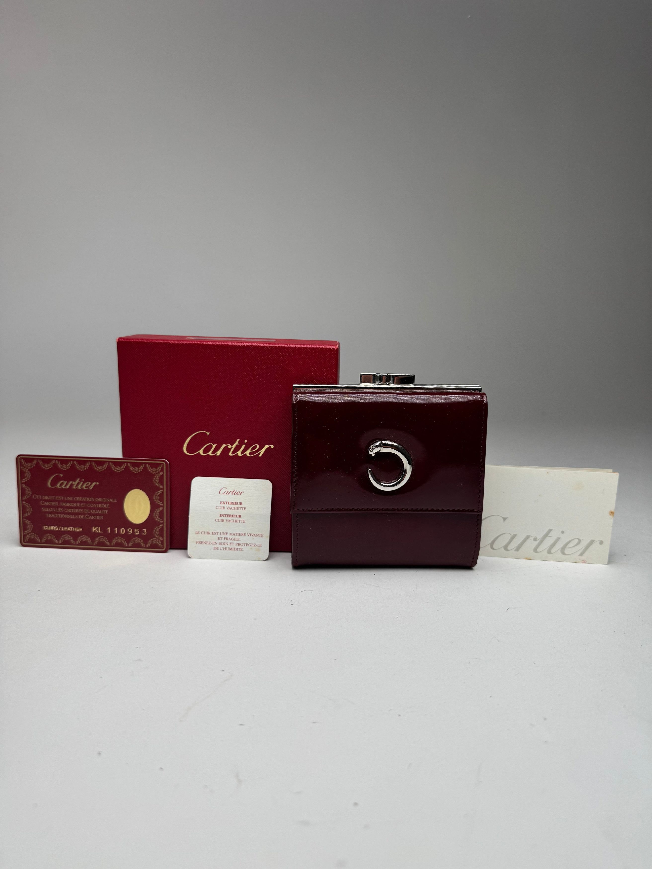 Cartier Vintage Patent Leather Wallet burgundy Size ONE SIZE - 13 Thumbnail