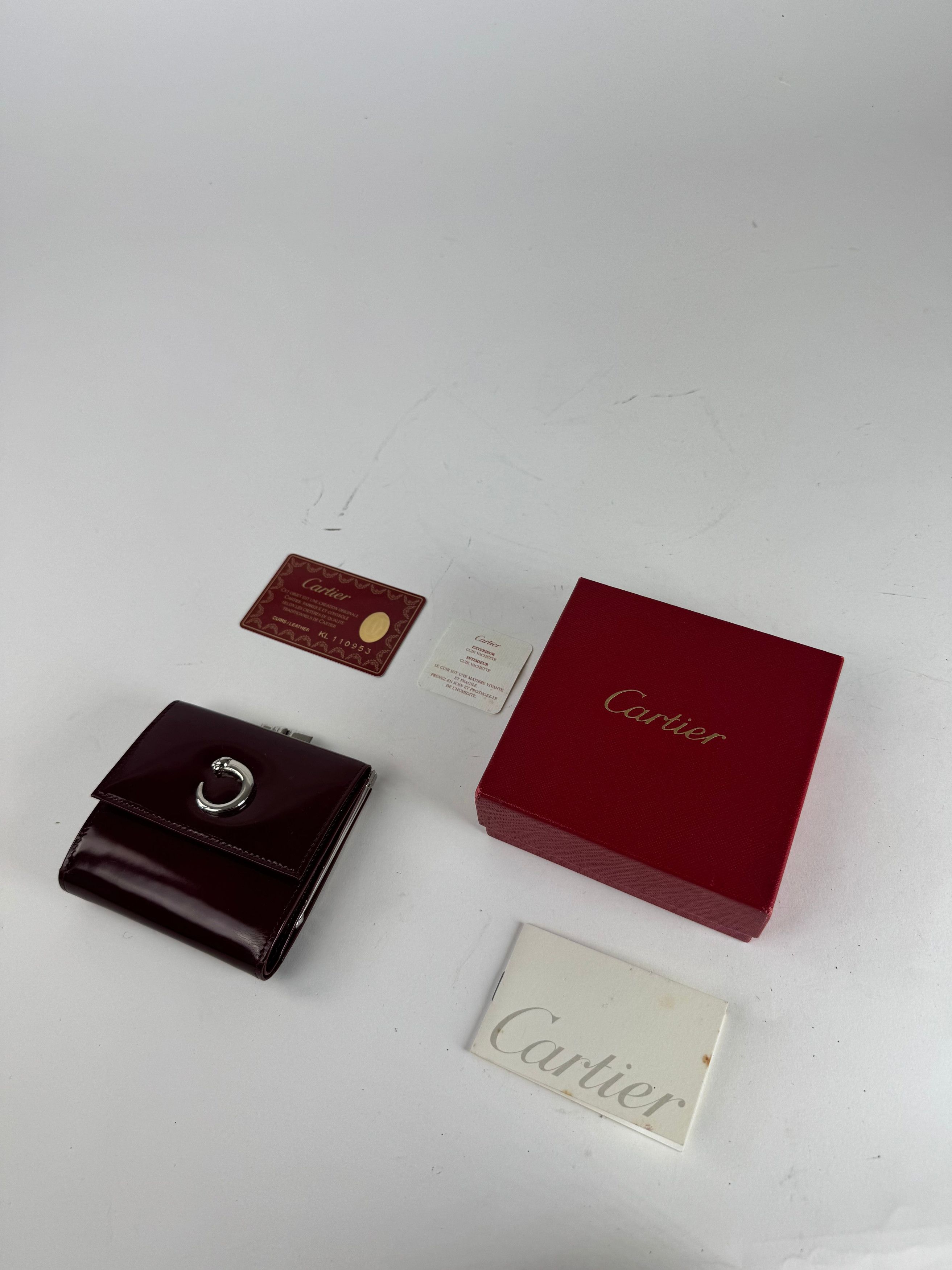 Cartier Vintage Patent Leather Wallet burgundy Size ONE SIZE - 12 Thumbnail