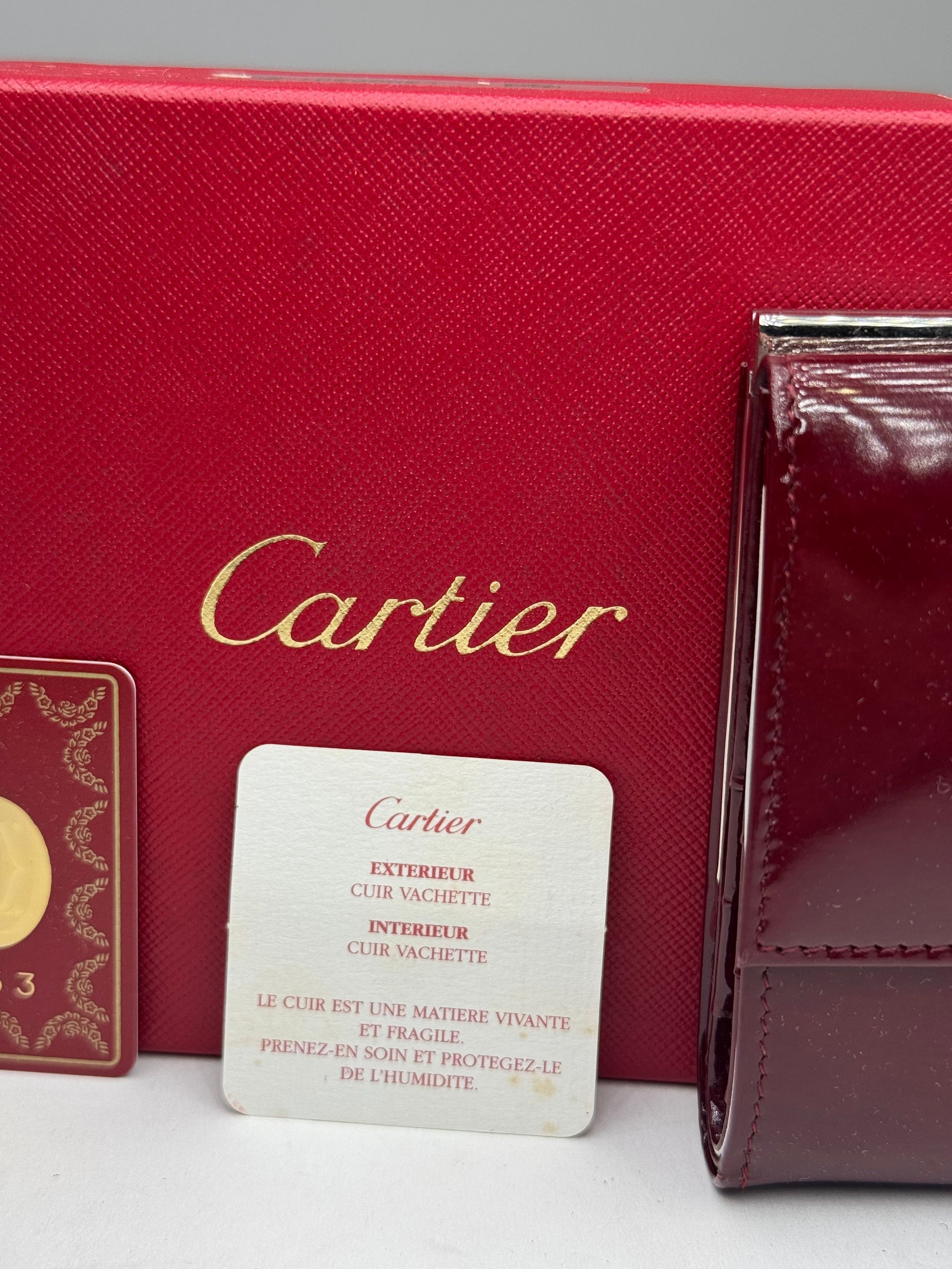 Cartier Vintage Patent Leather Wallet burgundy Size ONE SIZE - 15 Thumbnail