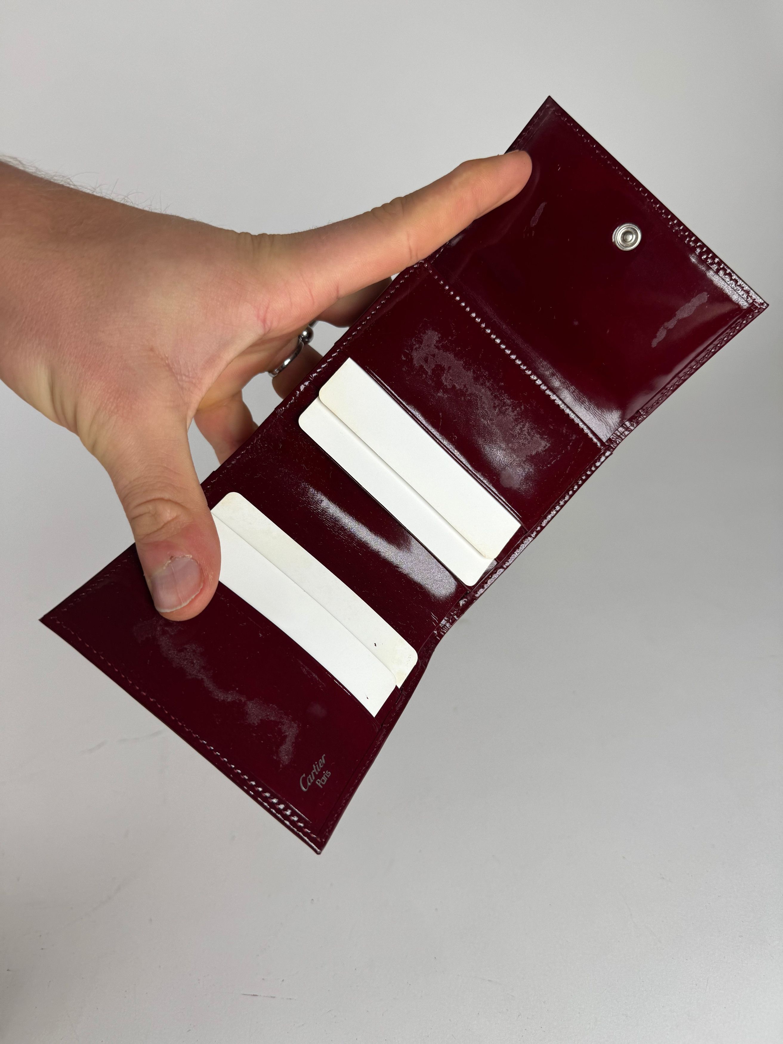 Cartier Vintage Patent Leather Wallet burgundy Size ONE SIZE - 6 Thumbnail