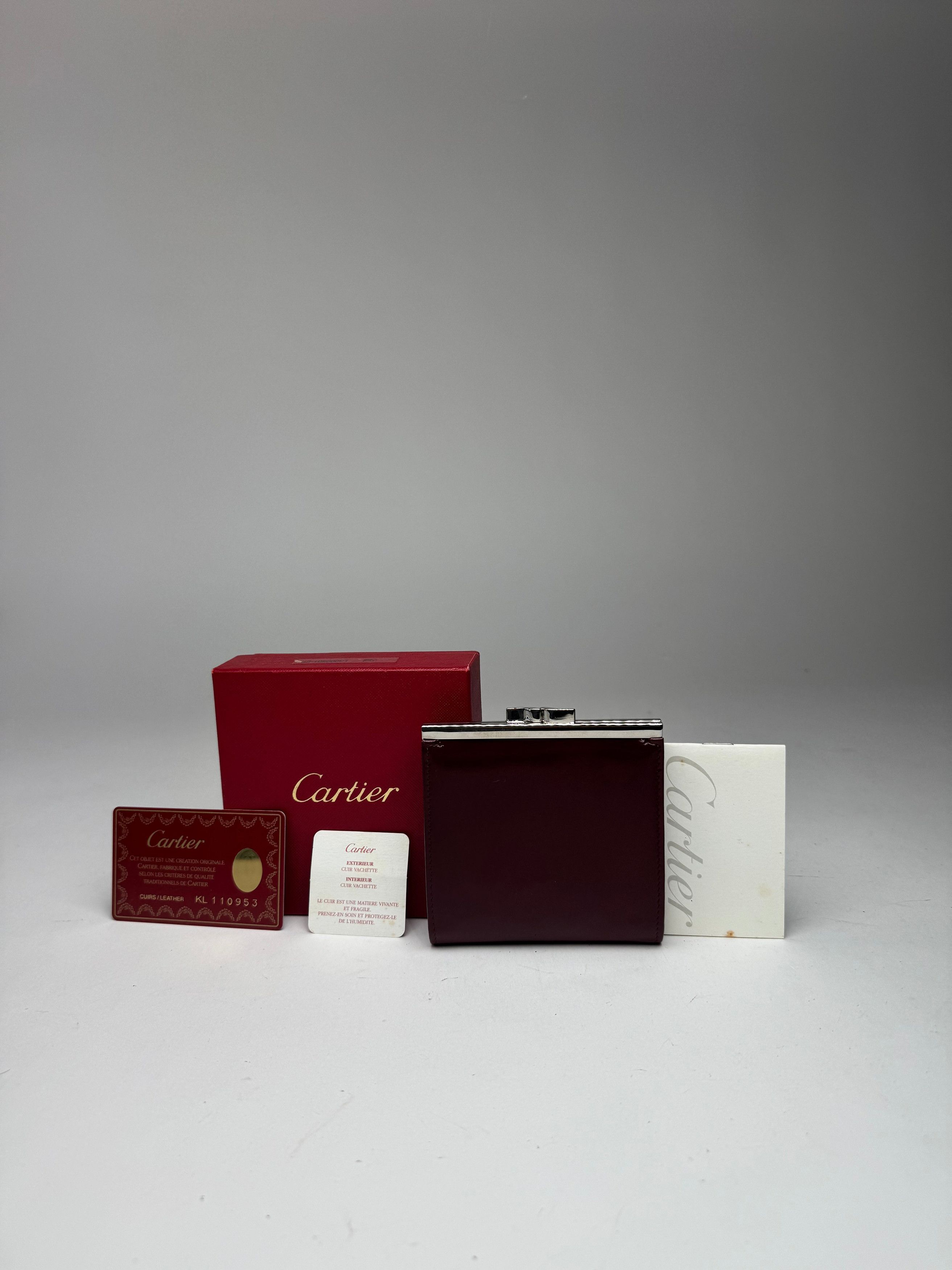 Cartier Vintage Patent Leather Wallet burgundy Size ONE SIZE - 2 Thumbnail
