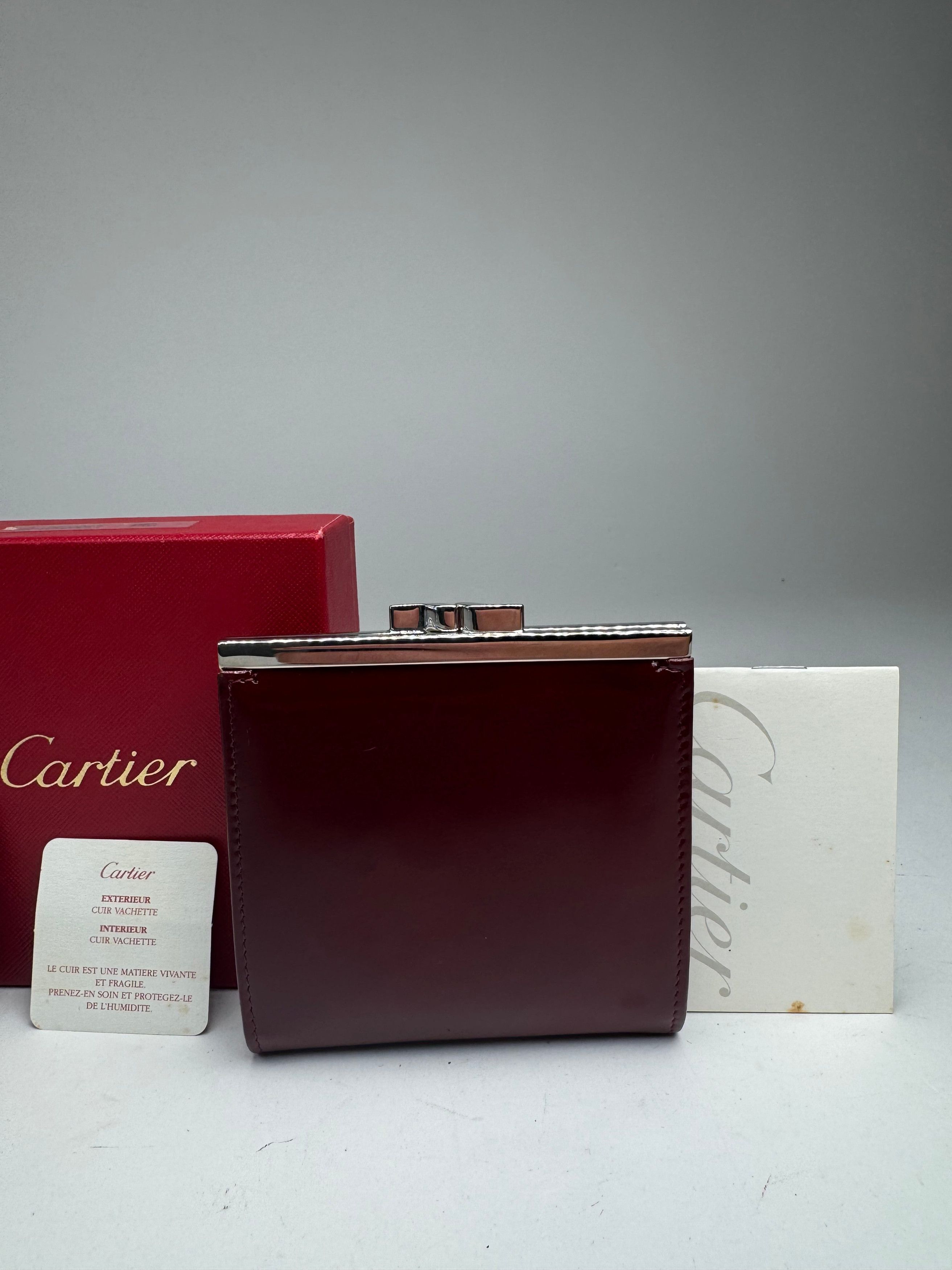 Cartier Vintage Patent Leather Wallet burgundy Size ONE SIZE - 5 Thumbnail