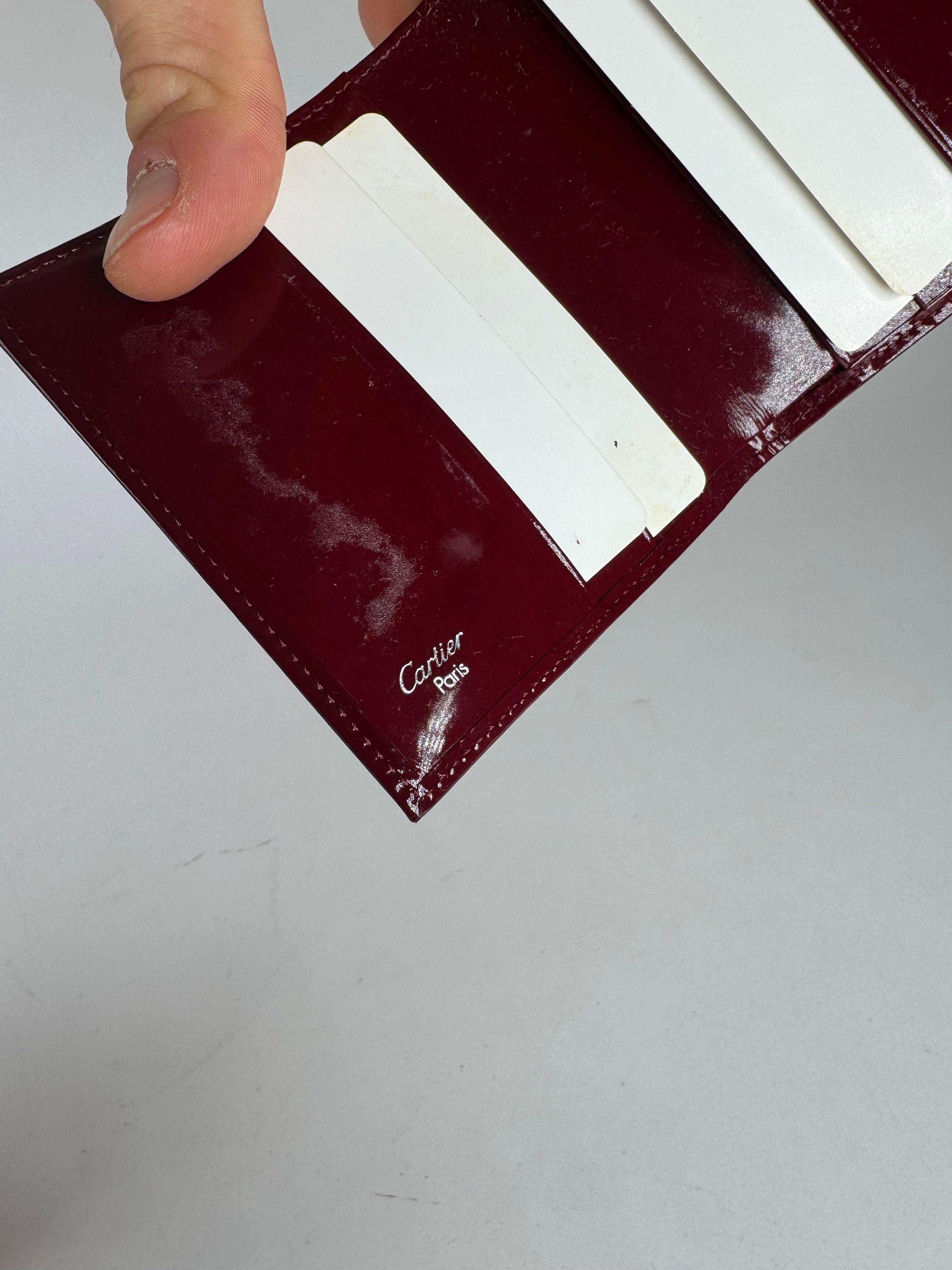 Cartier Vintage Patent Leather Wallet burgundy Size ONE SIZE - 7 Thumbnail