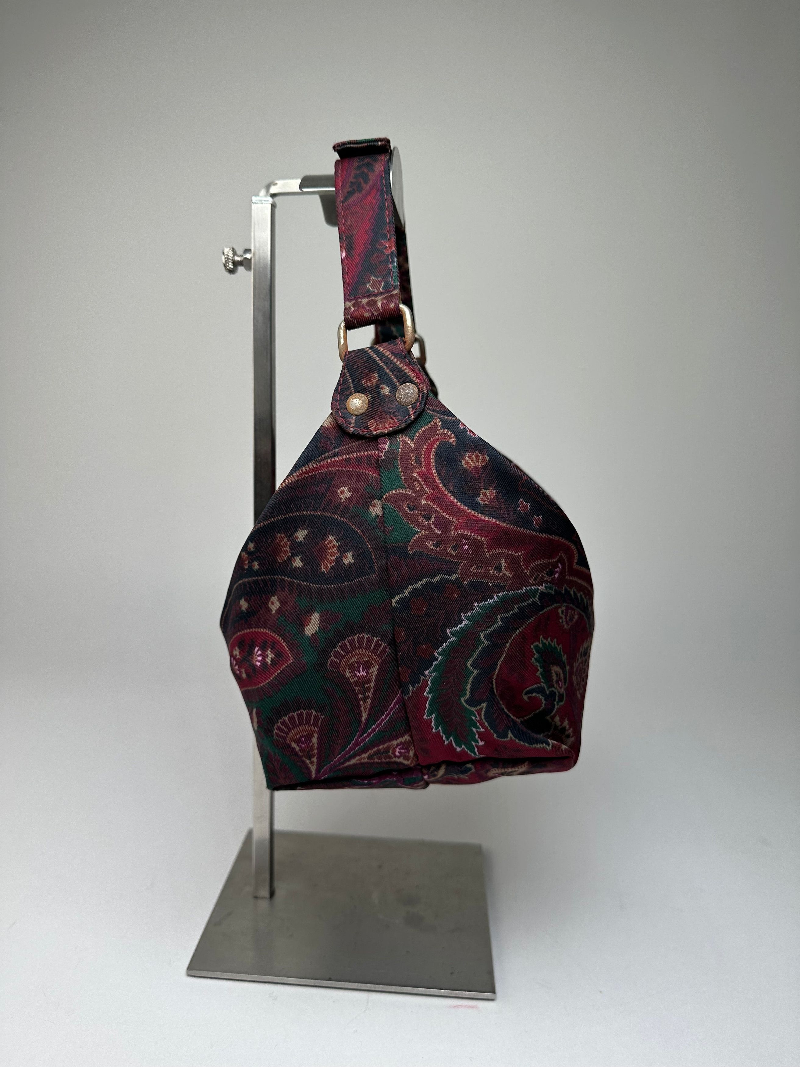 Etro Vintage Paisley Jacquard Cotton Shoulder Bag Purple Green Size ONE SIZE - 8 Thumbnail