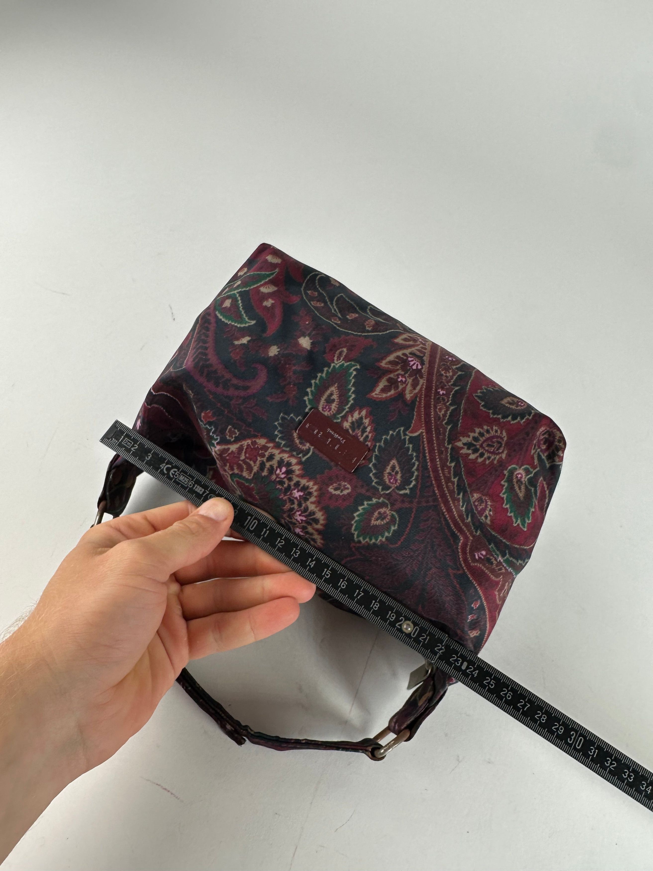 Etro Vintage Paisley Jacquard Cotton Shoulder Bag Purple Green Size ONE SIZE - 13 Thumbnail