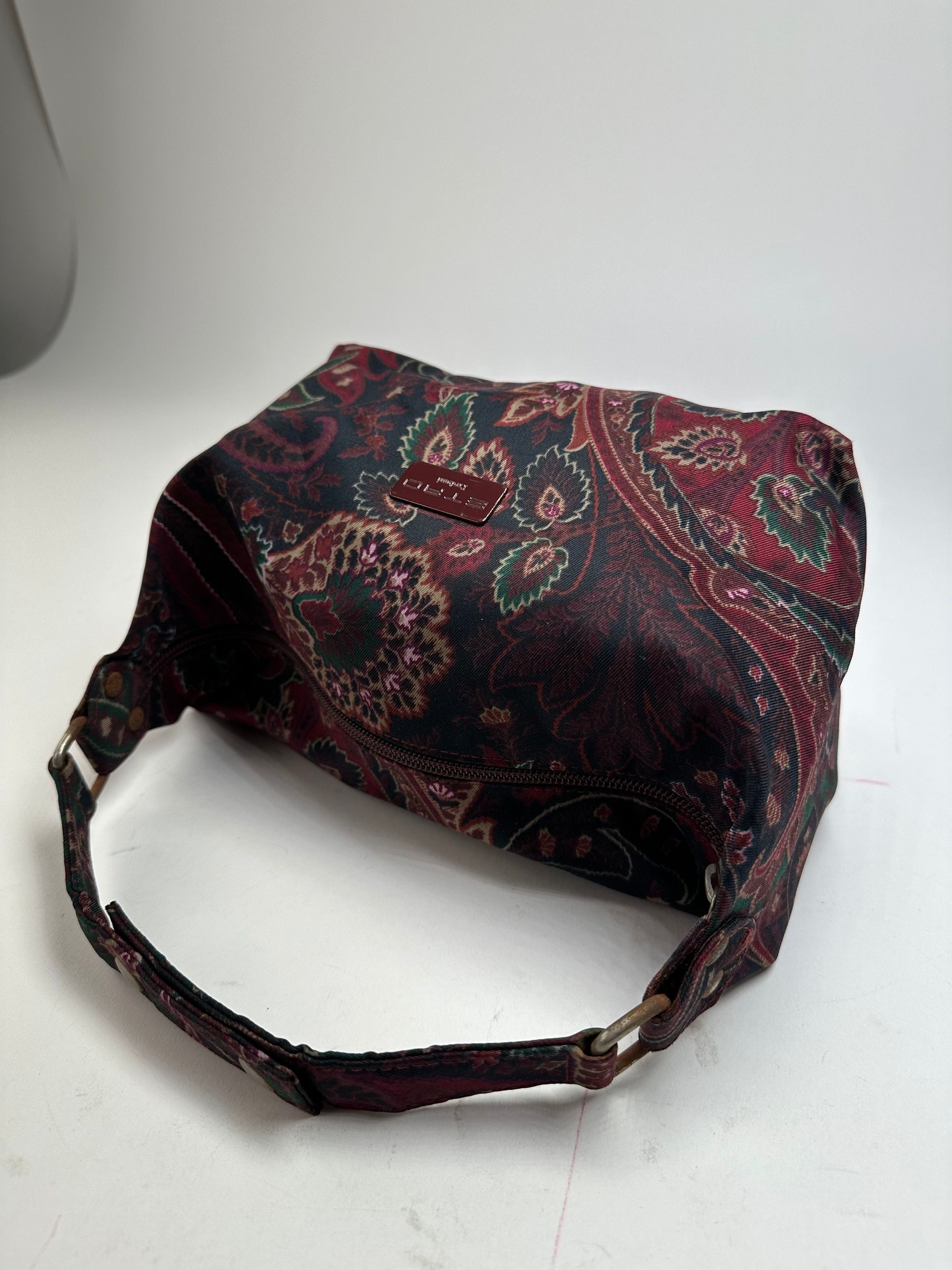 Etro Vintage Paisley Jacquard Cotton Shoulder Bag Purple Green Size ONE SIZE - 12 Thumbnail