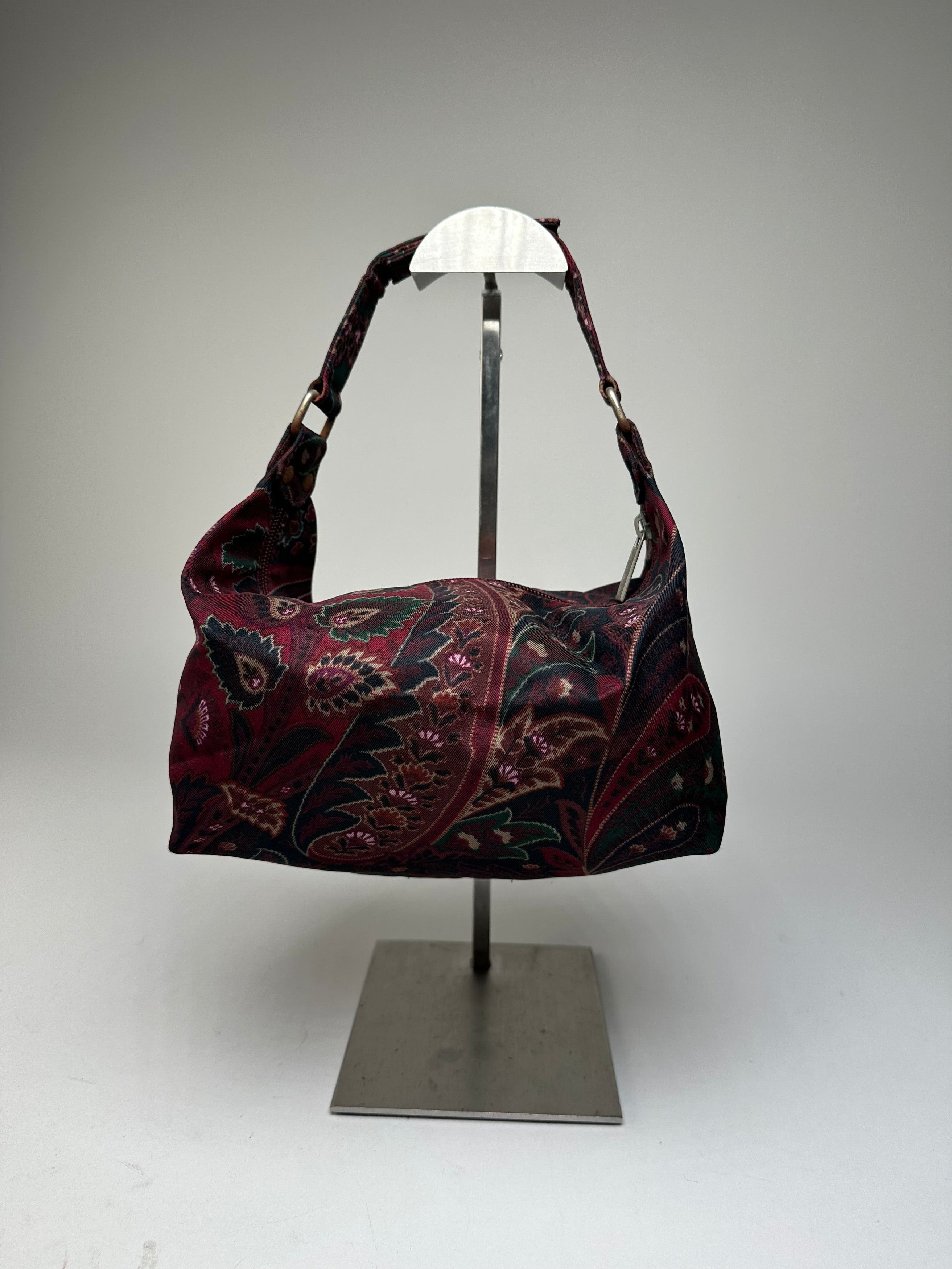 Etro Vintage Paisley Jacquard Cotton Shoulder Bag Purple Green Size ONE SIZE - 10 Thumbnail