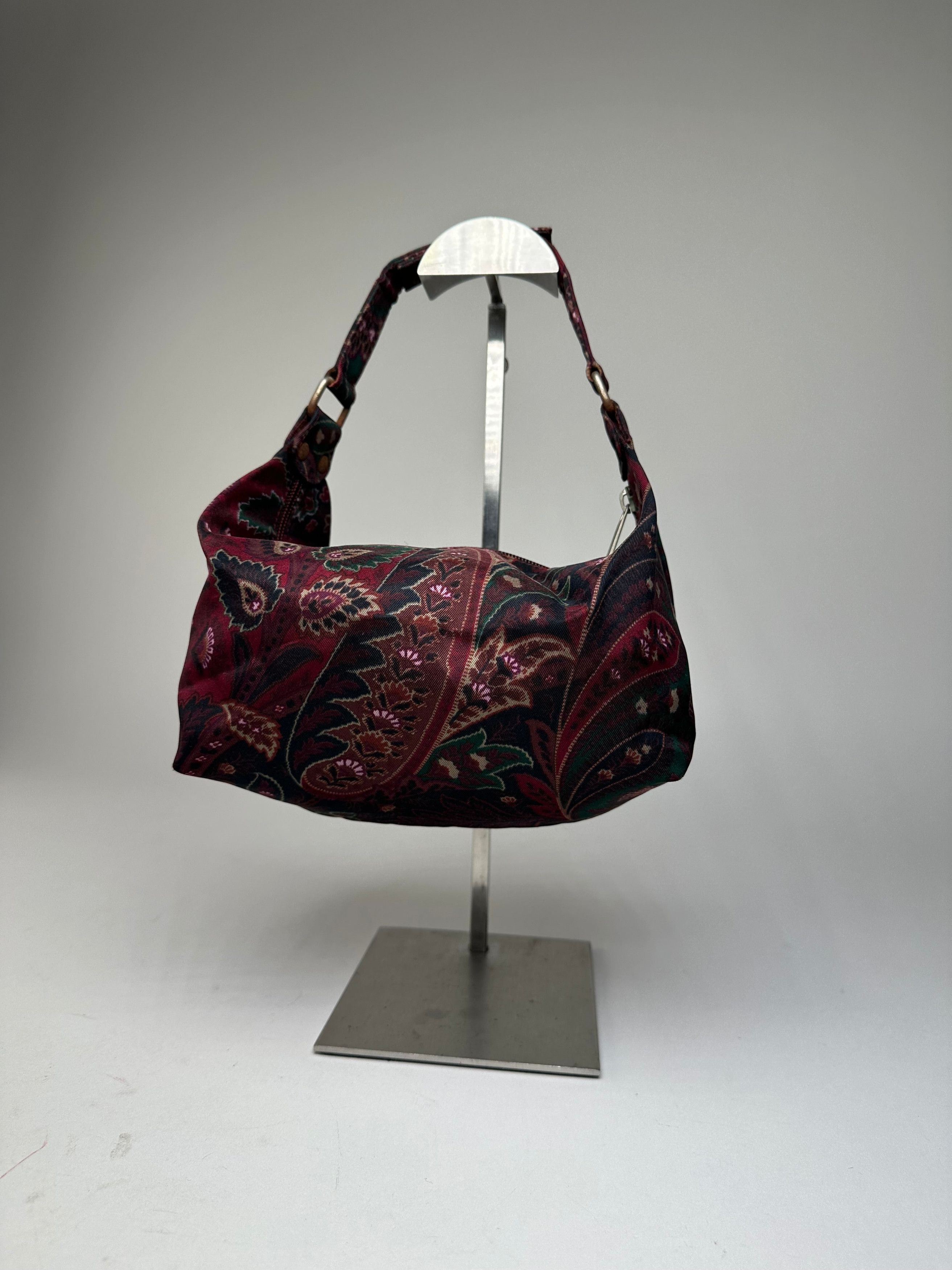 Etro Vintage Paisley Jacquard Cotton Shoulder Bag Purple Green Size ONE SIZE - 11 Thumbnail