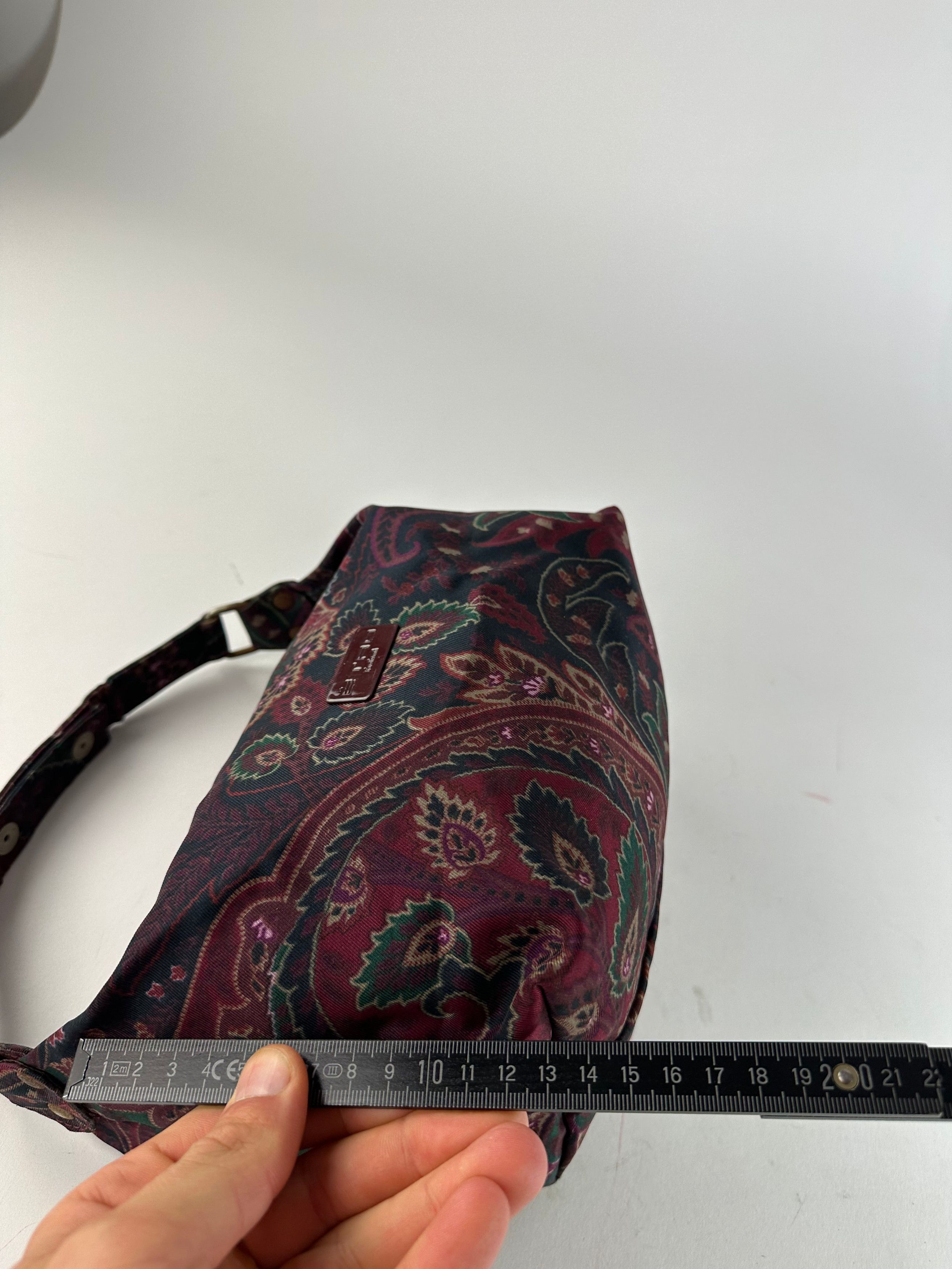Etro Vintage Paisley Jacquard Cotton Shoulder Bag Purple Green Size ONE SIZE - 14 Thumbnail