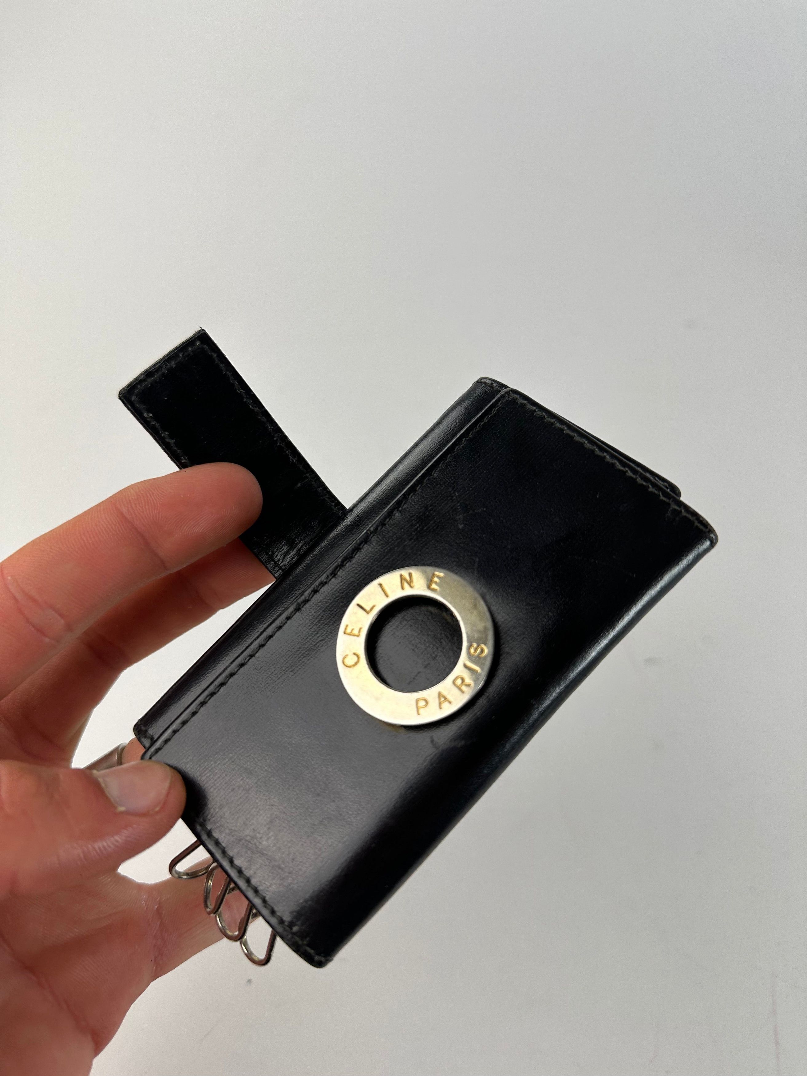 Celine Vintage Paris Leather Key Holder Black Size ONE SIZE - 5 Thumbnail