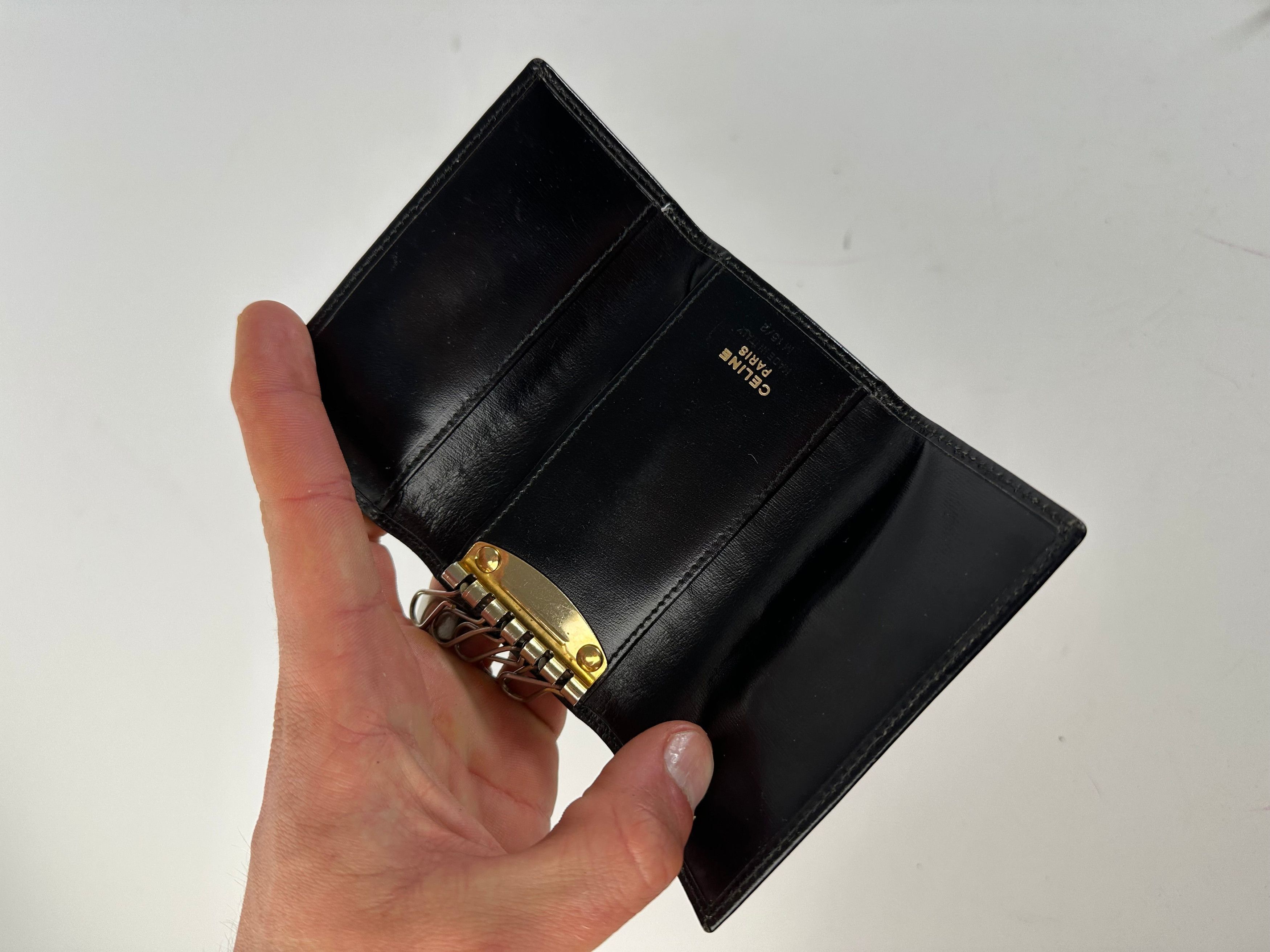 Celine Vintage Paris Leather Key Holder Black Size ONE SIZE - 3 Thumbnail