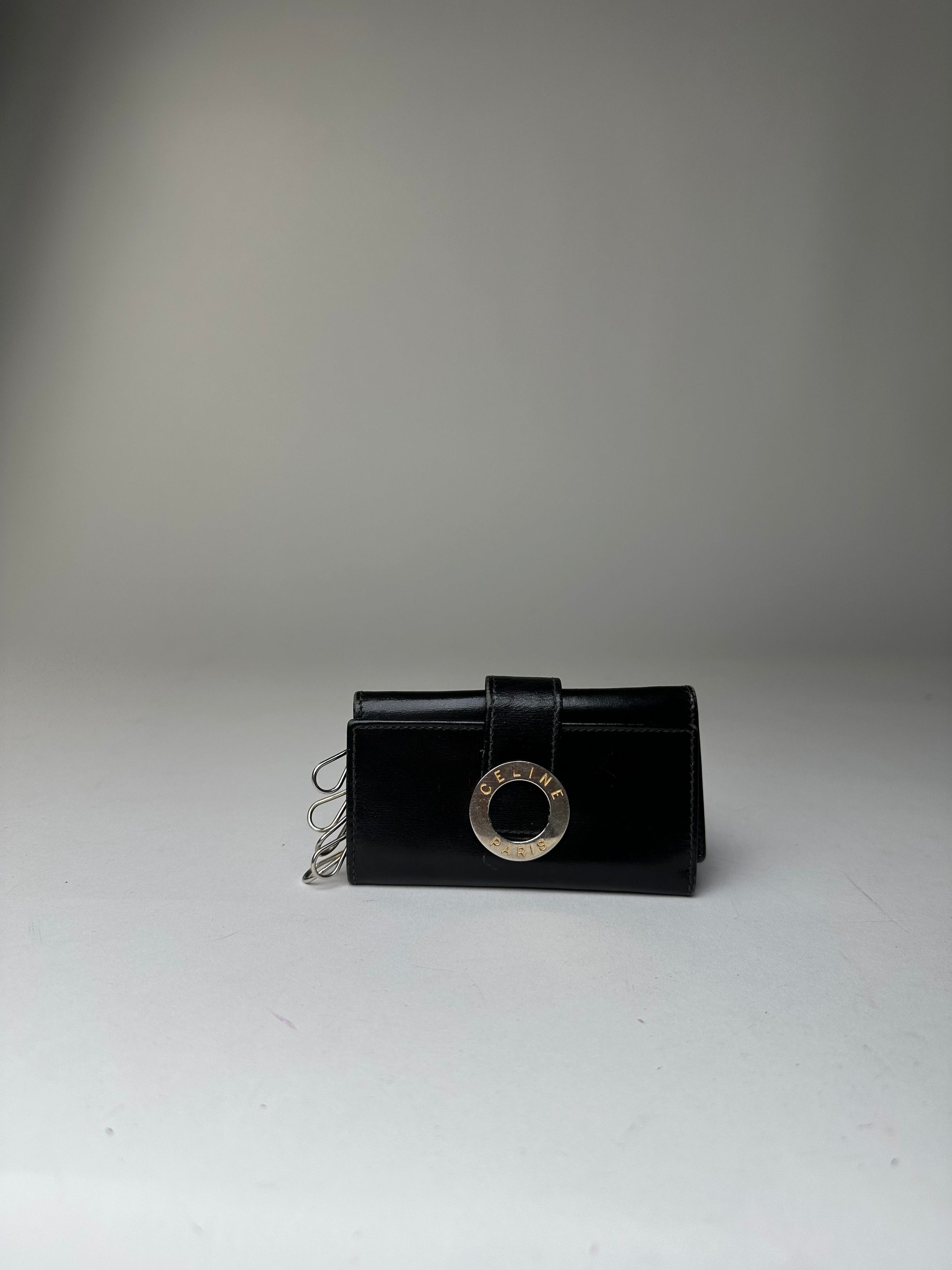 Celine Vintage Paris Leather Key Holder Black Size ONE SIZE - 6 Thumbnail