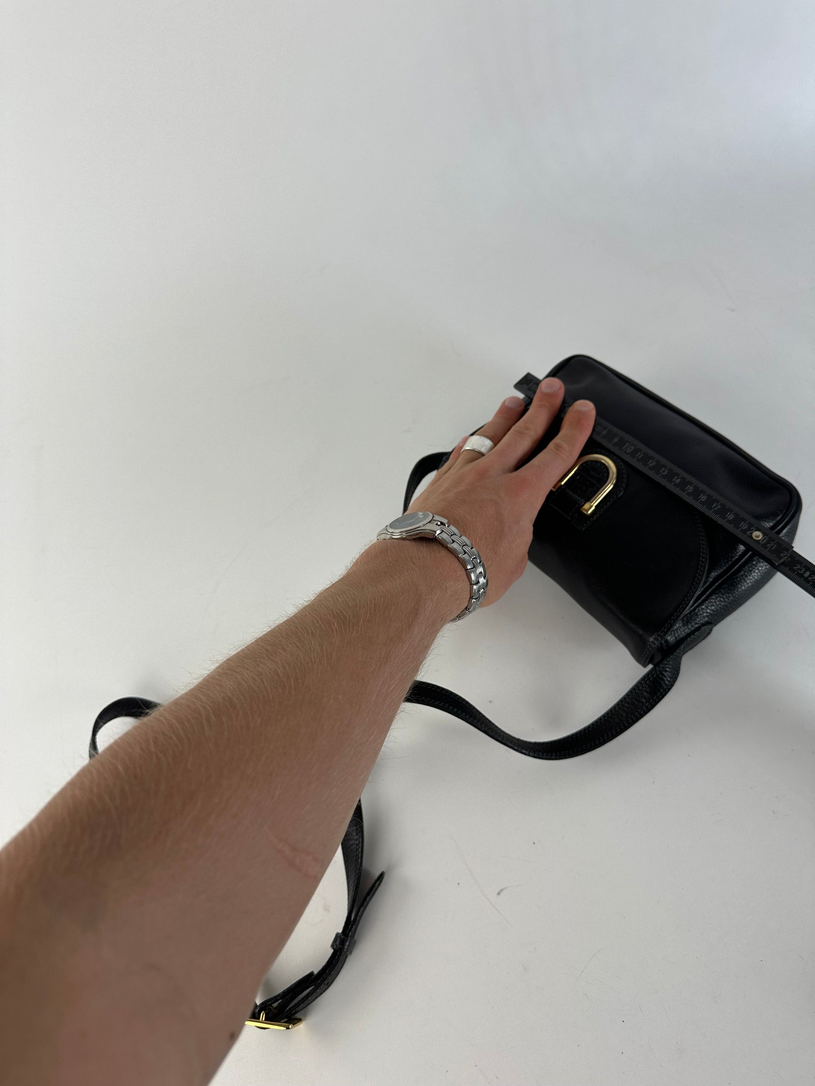 Courreges Vintage Paris Pebbled Leather Crossbody Flap Bag Black Size ONE SIZE - 10 Thumbnail