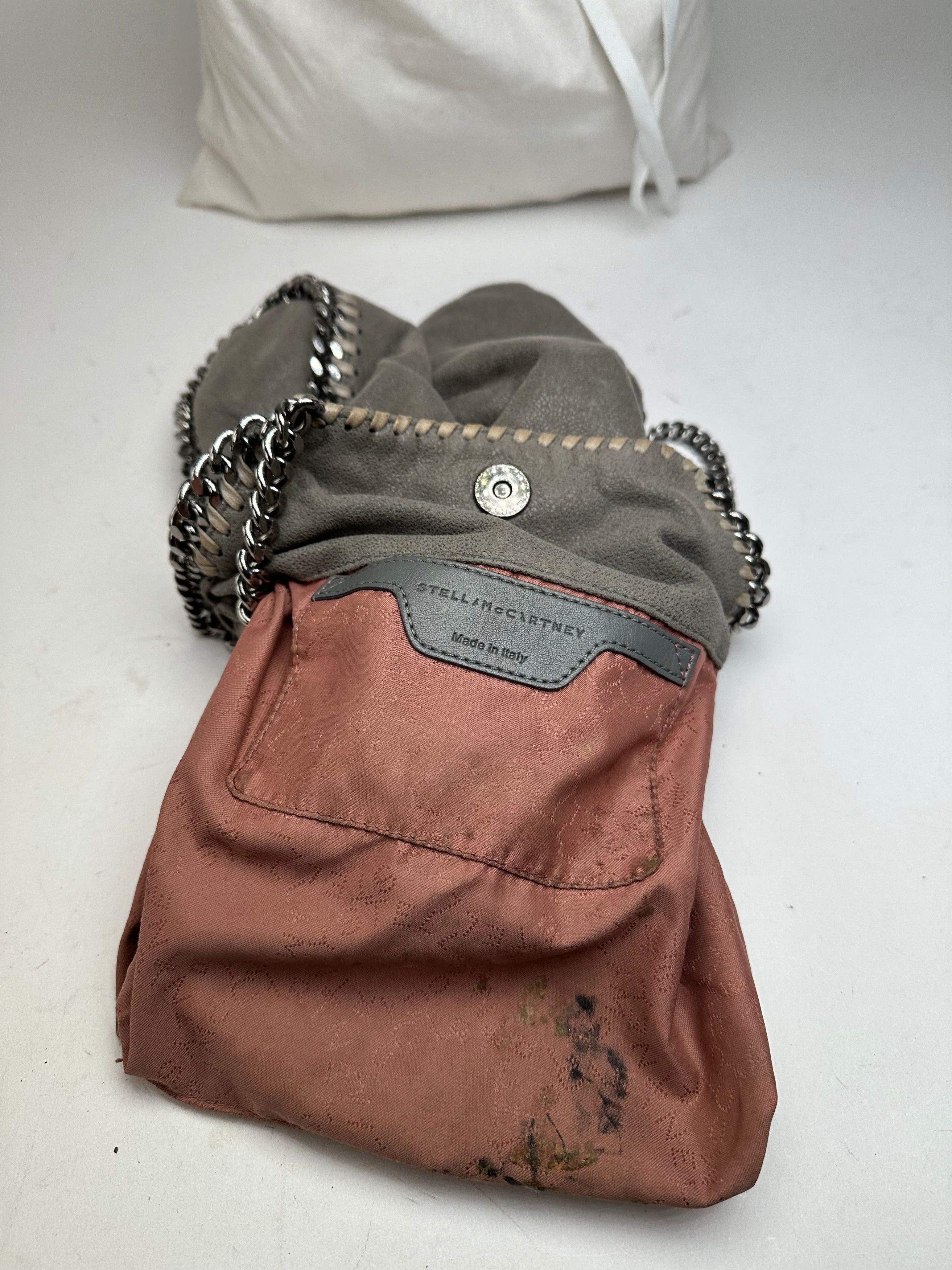 Stella McCartney Vintage Falabella Shoulder Bag Faux Suede Grey Size ONE SIZE - 4 Thumbnail
