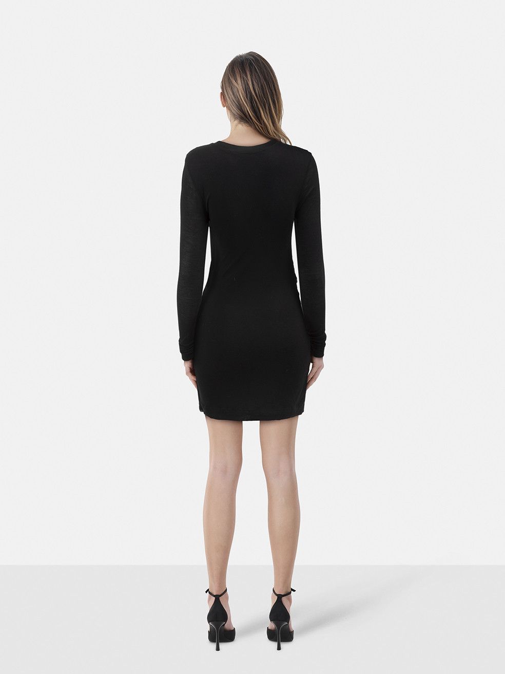 Diane von Furstenberg Black Ruffled Mini Dress Size S / US 4 / IT 40 - 2 Thumbnail