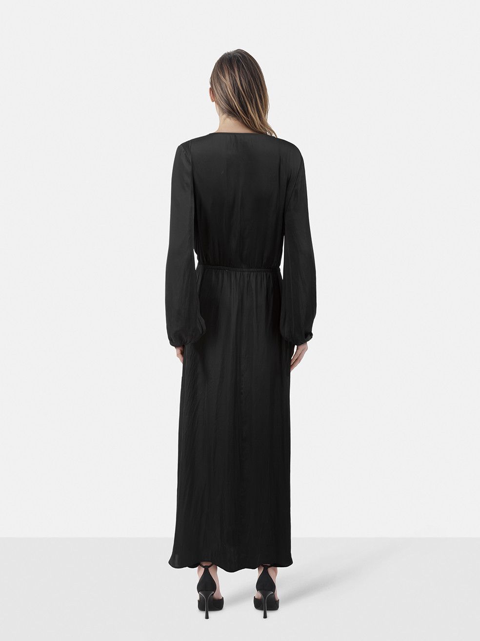 Zadig & Voltaire Black Maxi Rikko Satin Dress Size L / US 10 / IT 46 - 2 Thumbnail