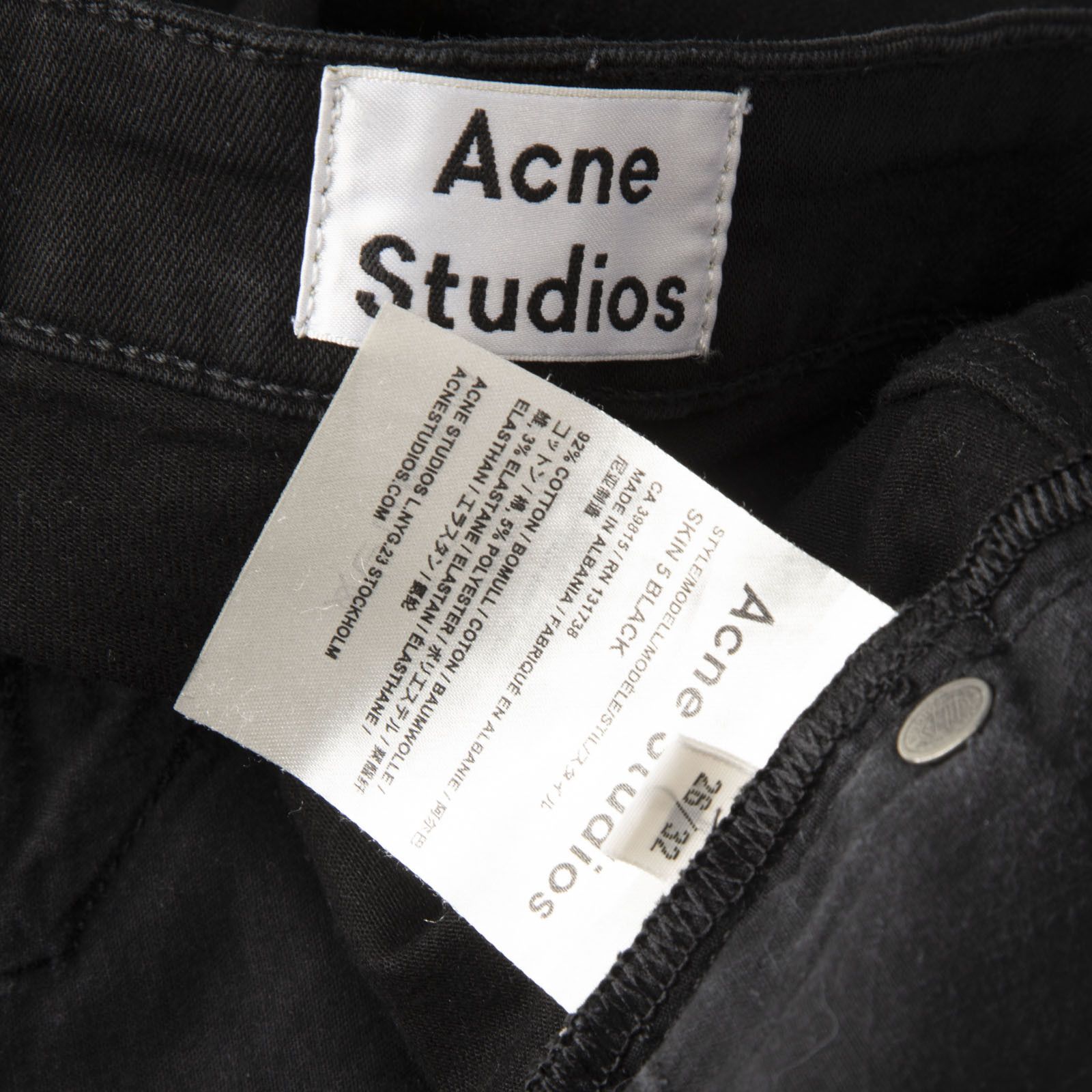 Acne Studios Black Denim Skin 5 Jeans Size 27" / US 4 / IT 40 - 4 Thumbnail