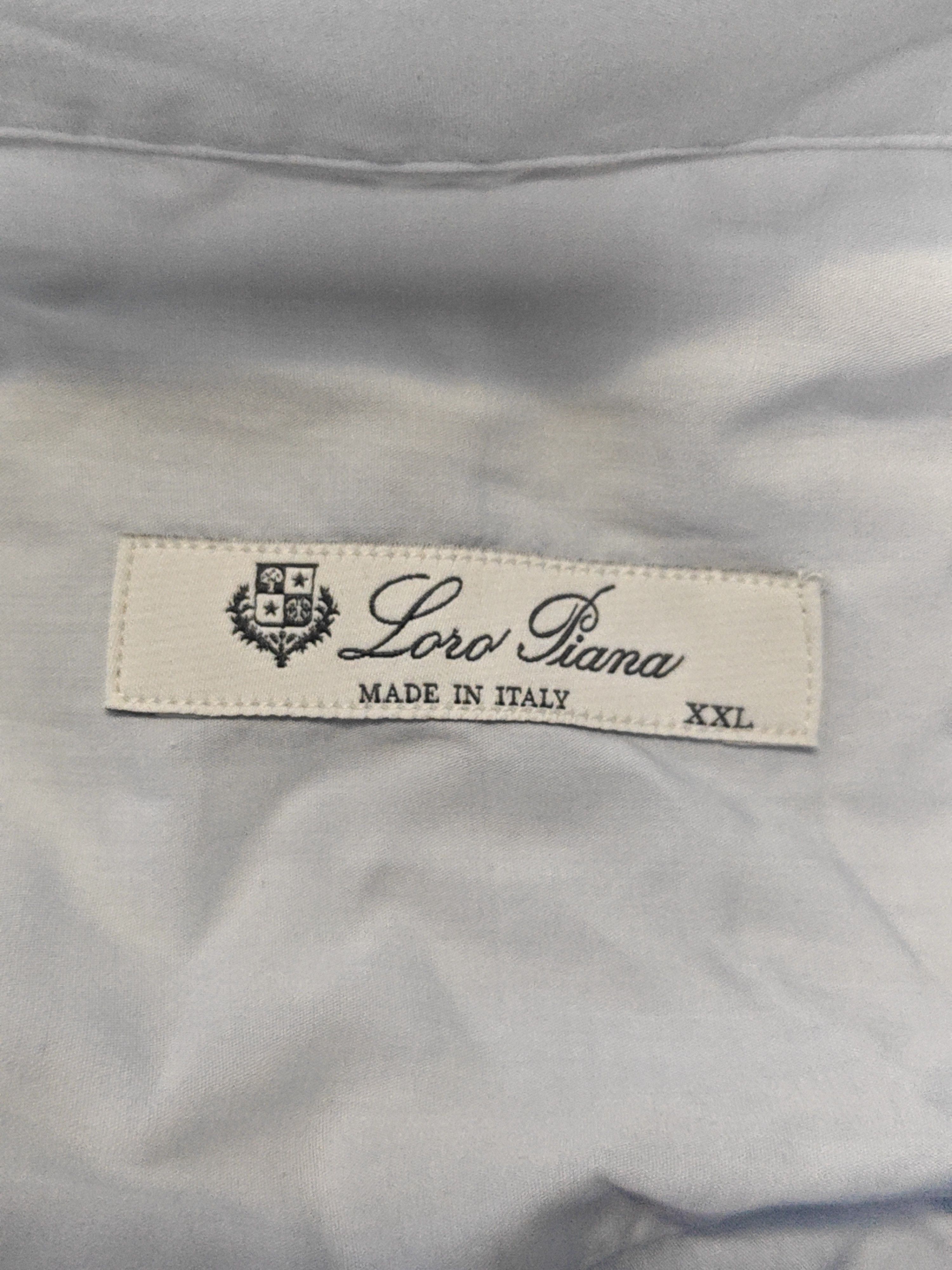 Loro Piana Loro Piana Solid Button Up Shirt Size XXL Size US XXL / EU 58 / 5 - 3 Thumbnail