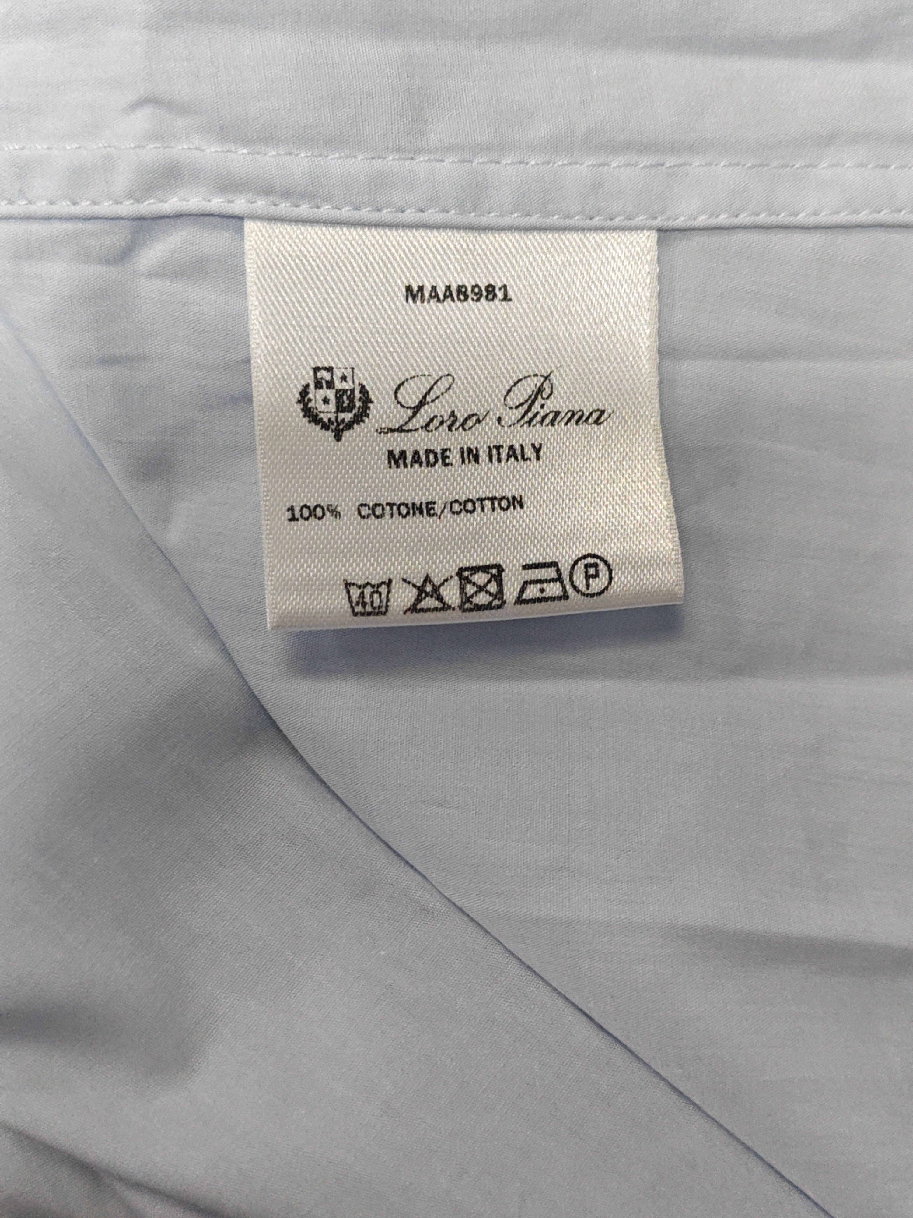 Loro Piana Loro Piana Solid Button Up Shirt Size XXL Size US XXL / EU 58 / 5 - 4 Thumbnail
